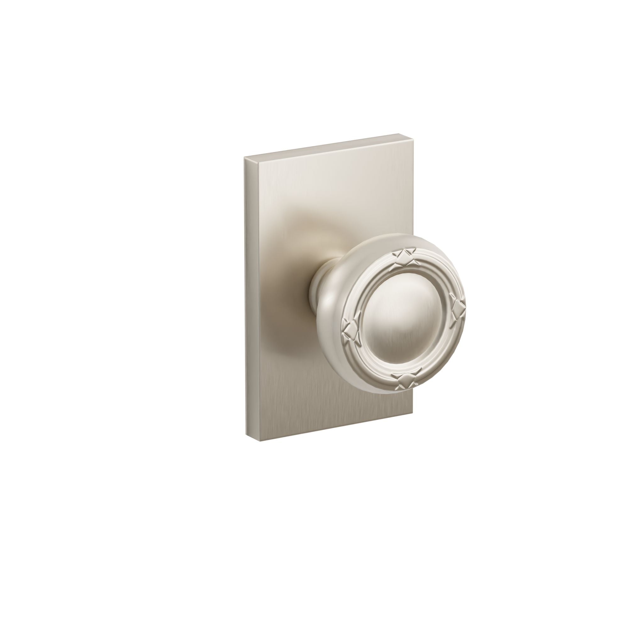 Emtek Concealed Fastener Ribbon & Reed Knob Set With Modern Rectangular Rosette