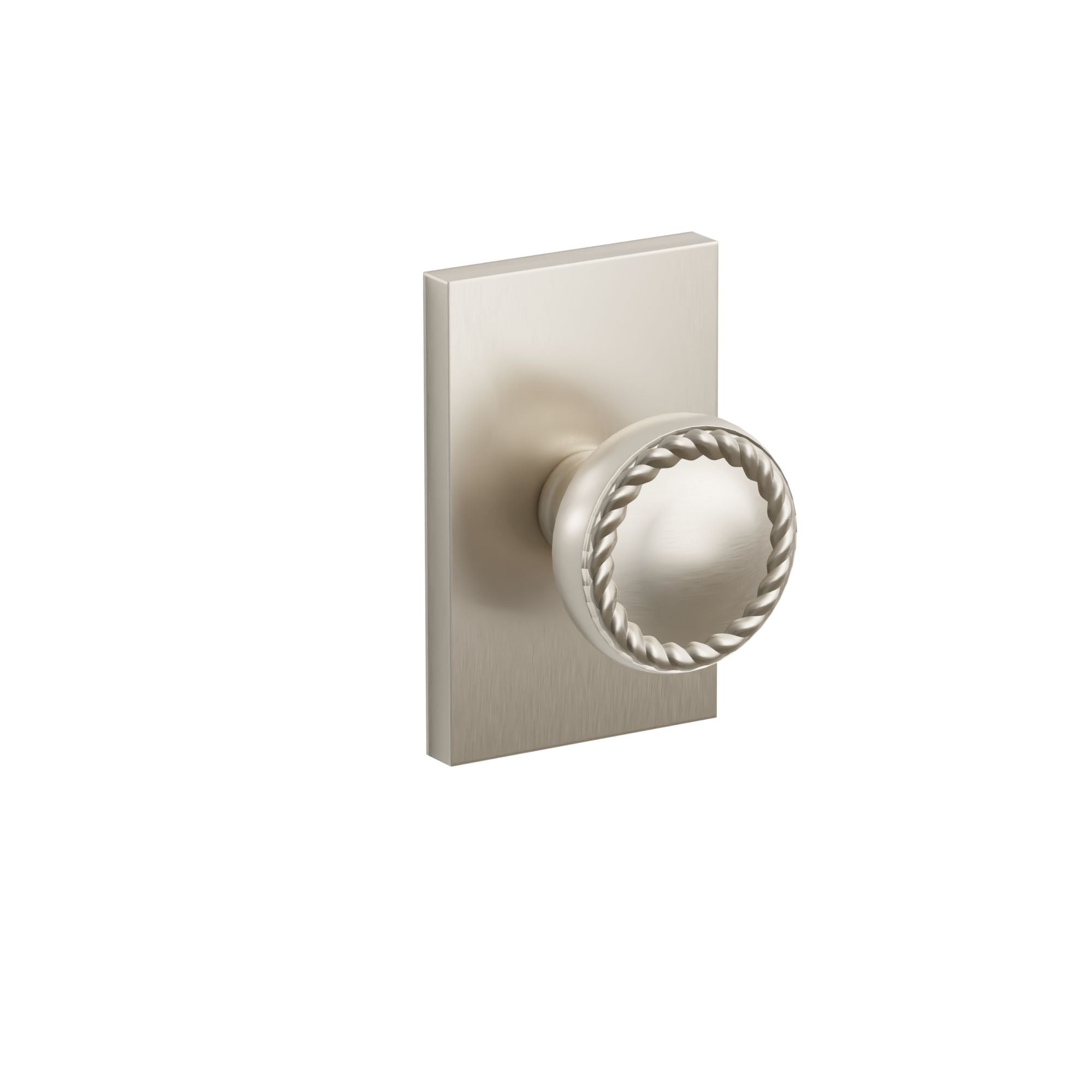 Emtek Rope Knob Set with Modern Rectangular Rosette