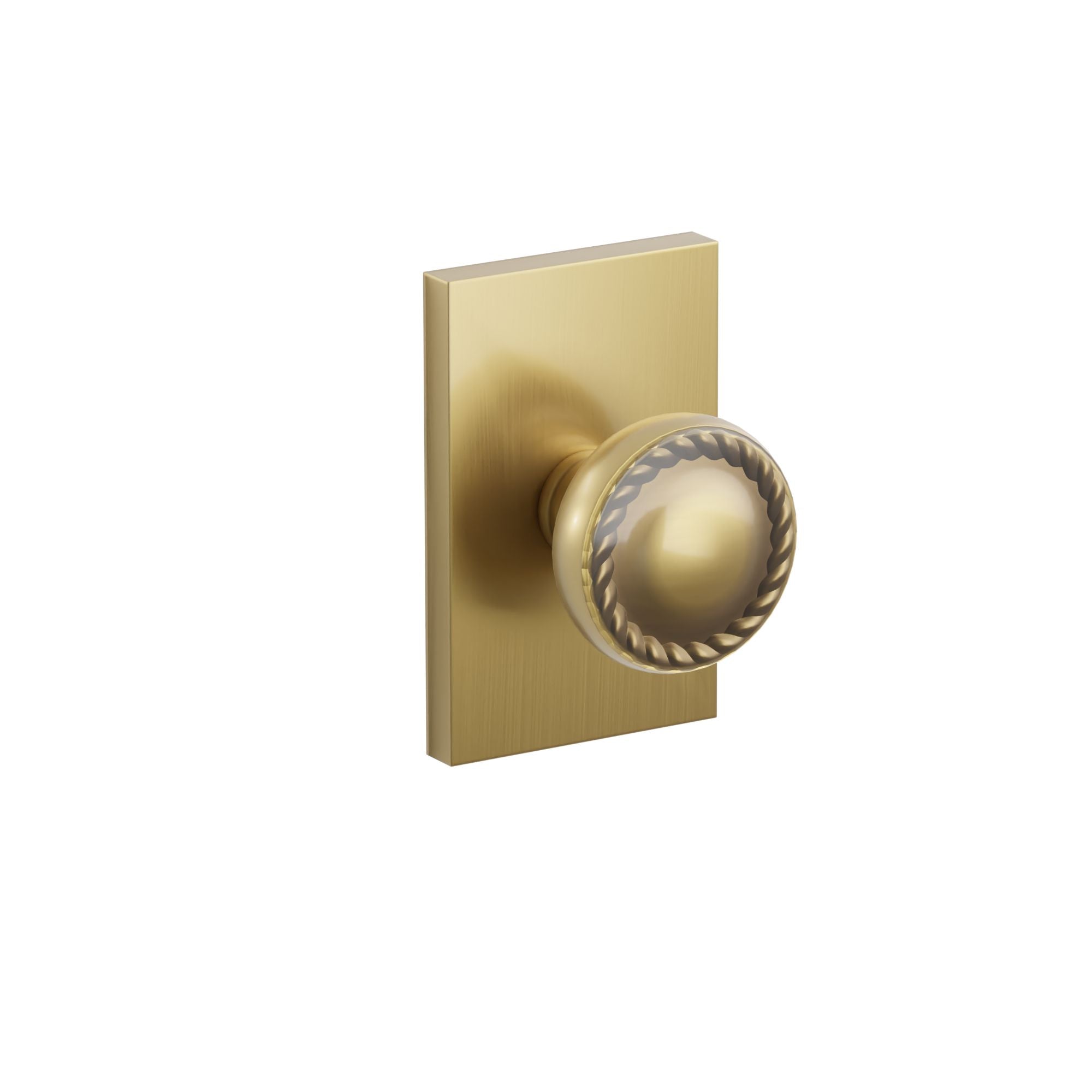 Emtek Rope Knob Set with Modern Rectangular Rosette