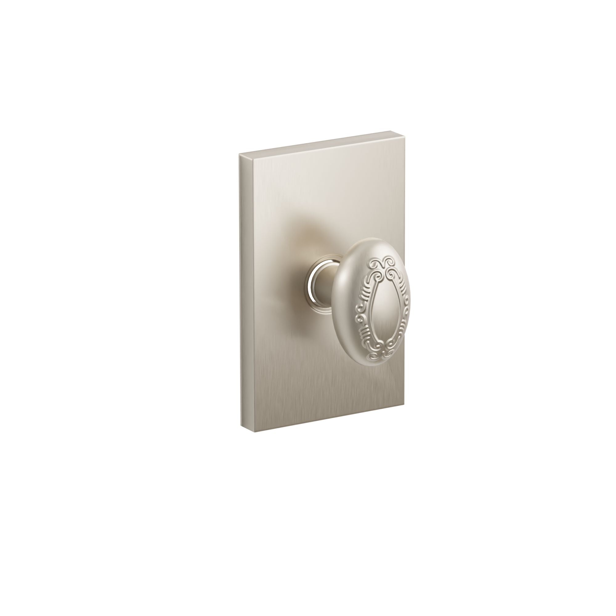 Emtek Concealed Fastener Victoria Knob Set With Modern Rectangular Rosette
