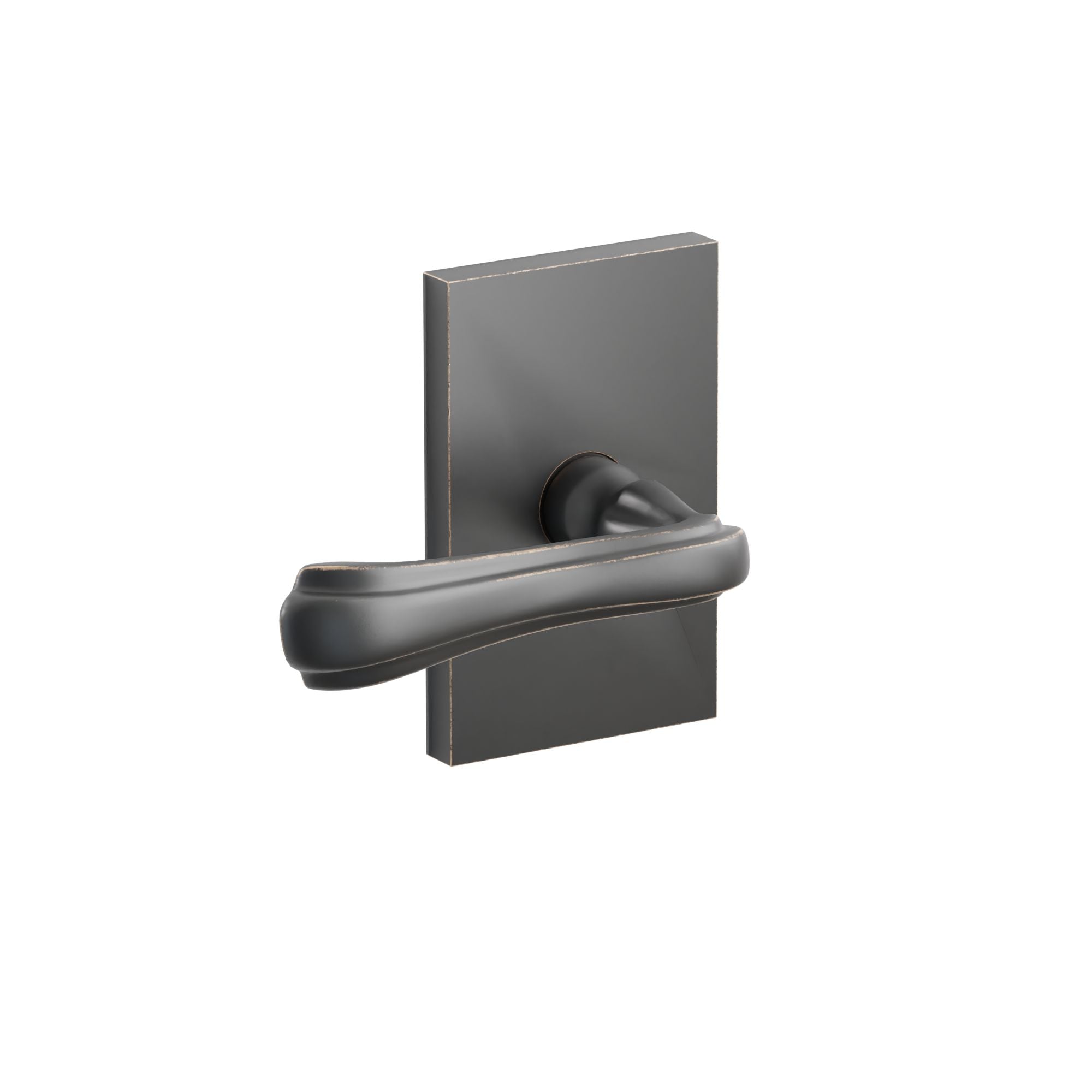 Emtek Triton Lever Set with Modern Rectangular Rosette