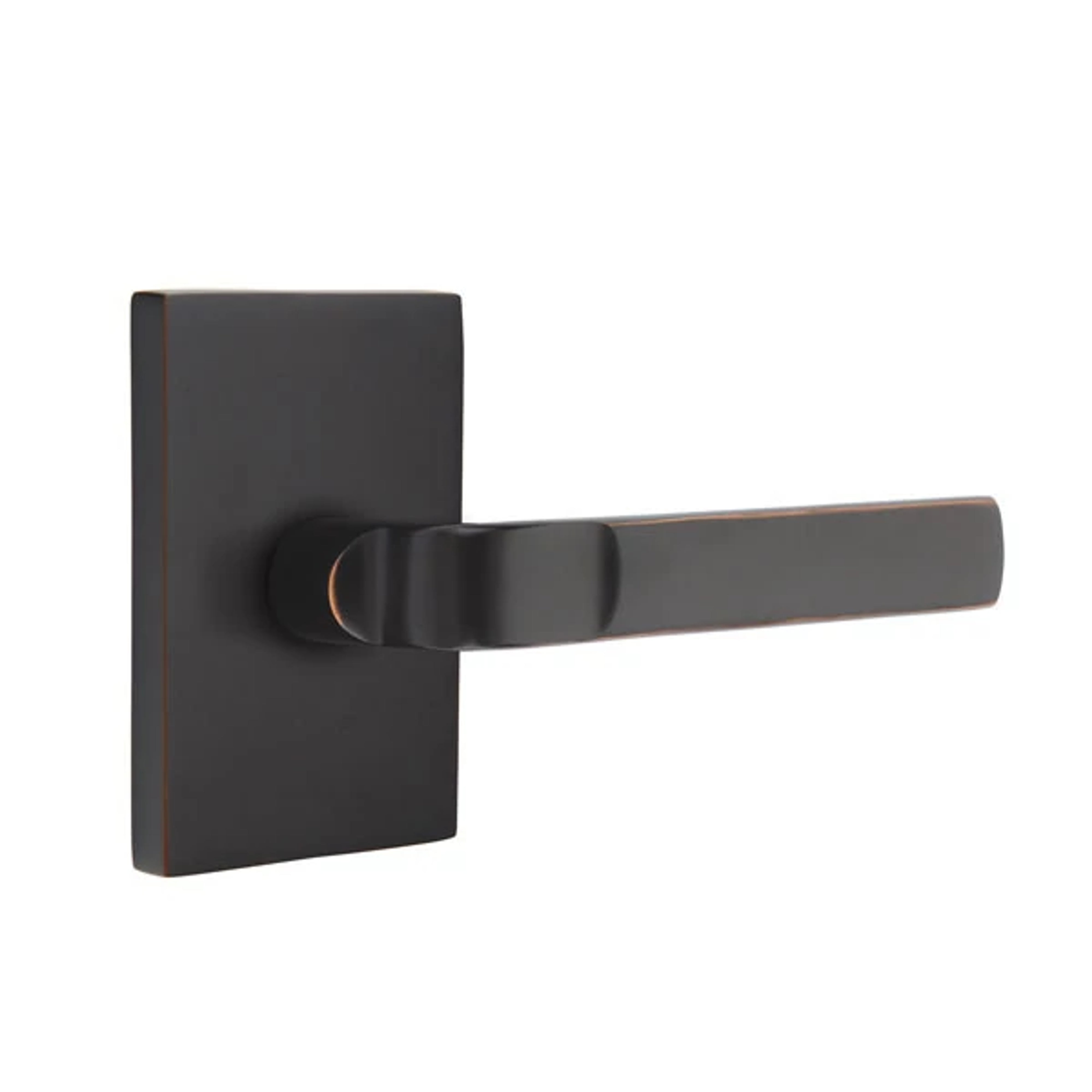 Emtek Aston Lever Set with Modern Rectangular Rosette