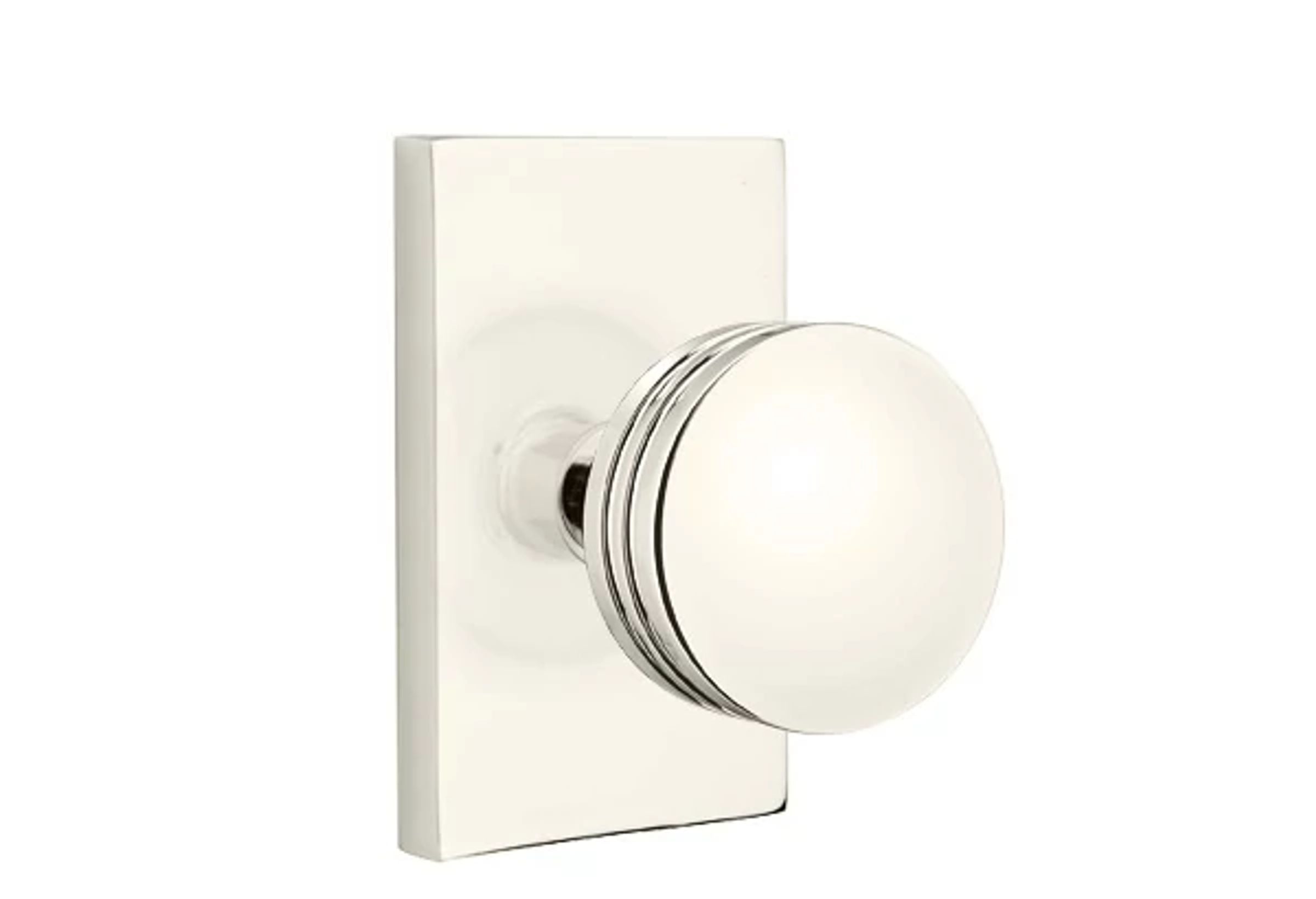 Emtek Bern Knob Set with Modern Rectangular Rosette