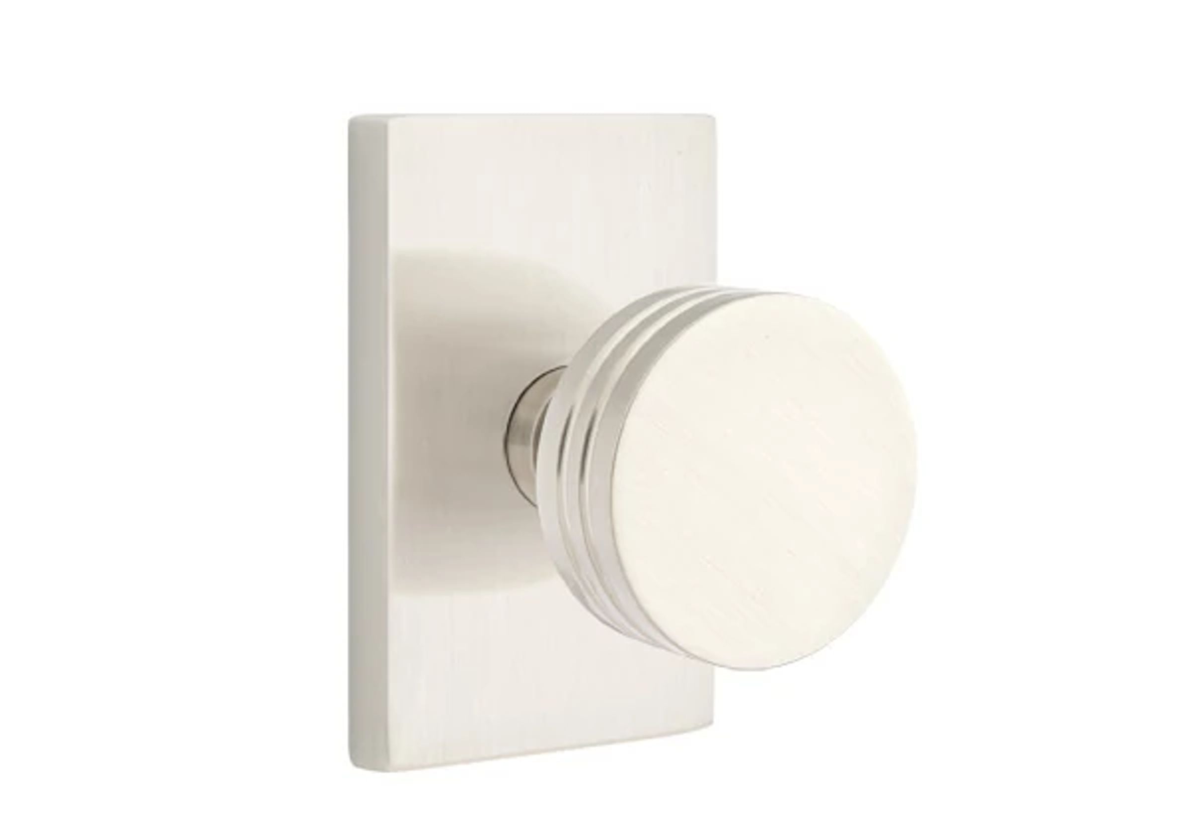 Emtek Concealed Fastener Bern Knob Set with Modern Rectangular Rosette