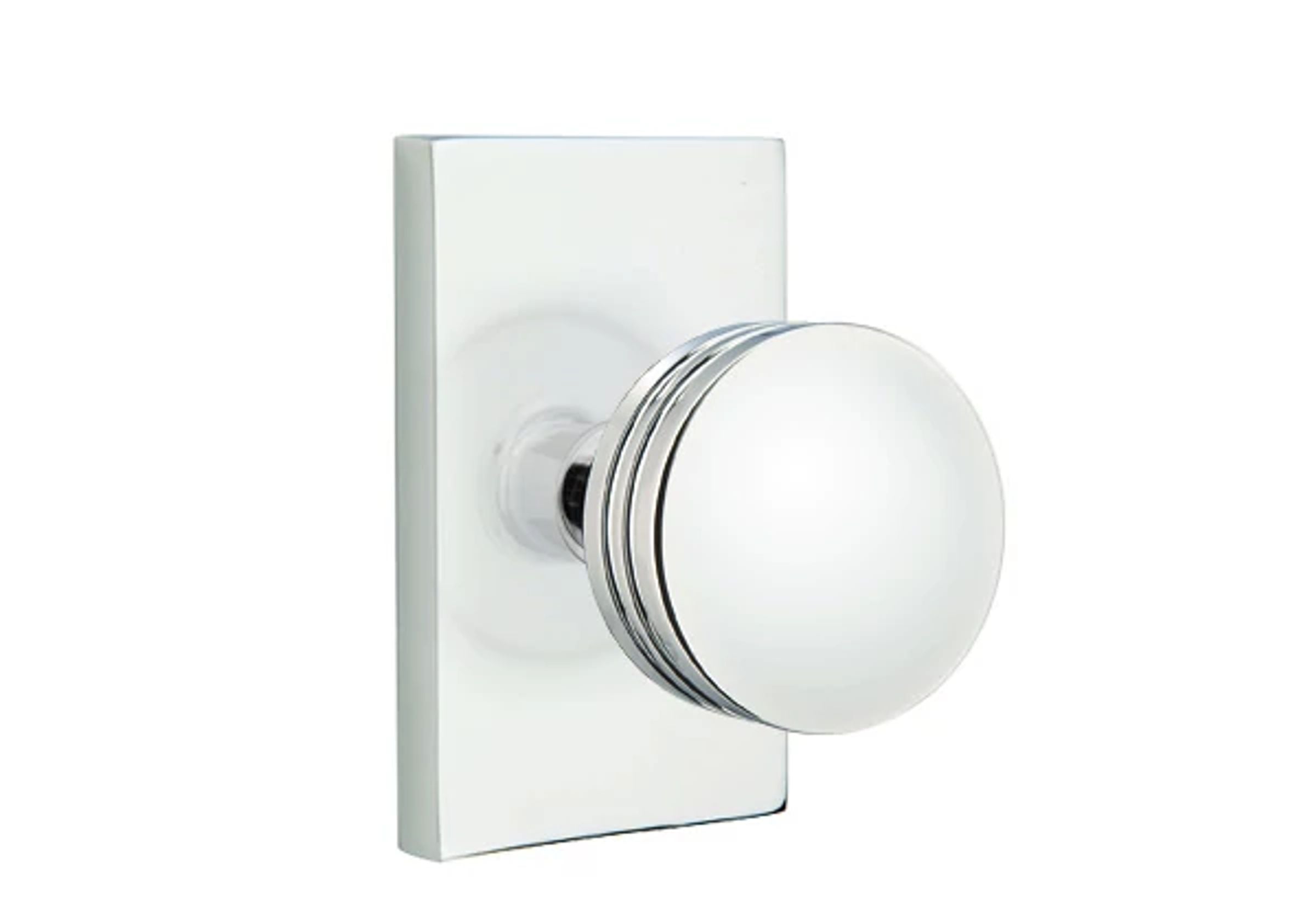 Emtek Bern Knob Set with Modern Rectangular Rosette