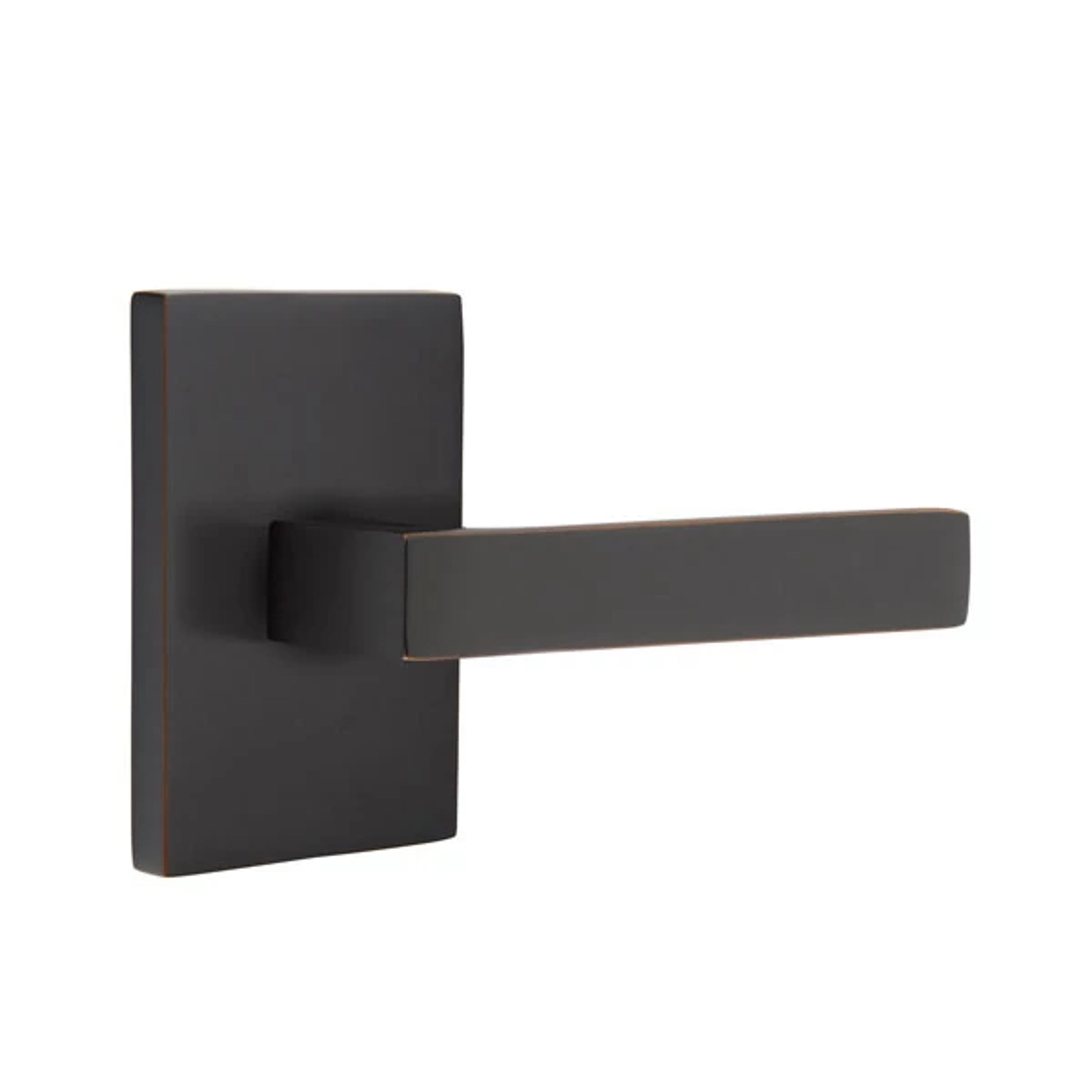 Emtek Concealed Fastener Dumont Lever Set with Modern Rectangular Rosette