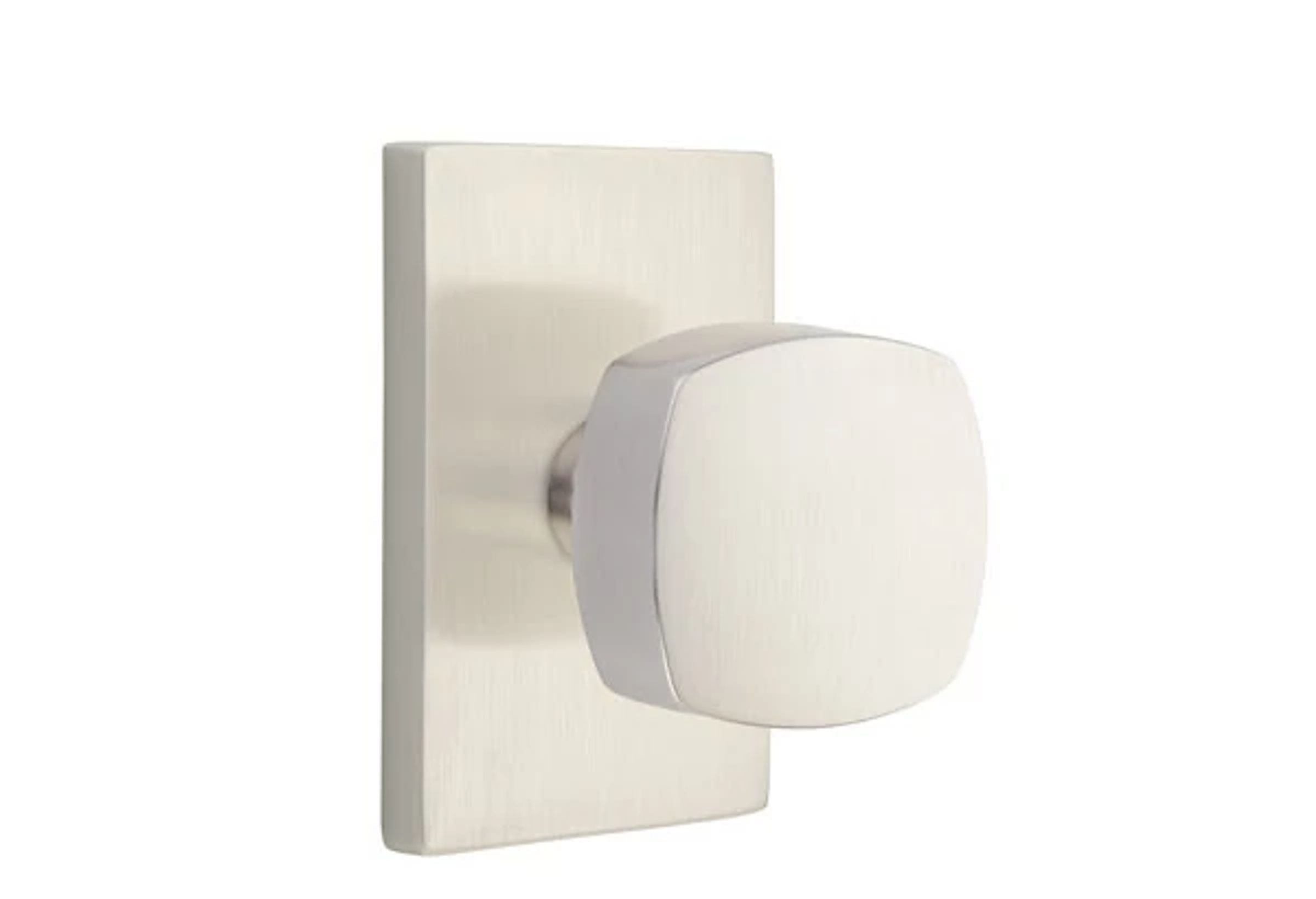 Emtek Concealed Fastener Freestone Knob Set with Modern Rectangular Rosette