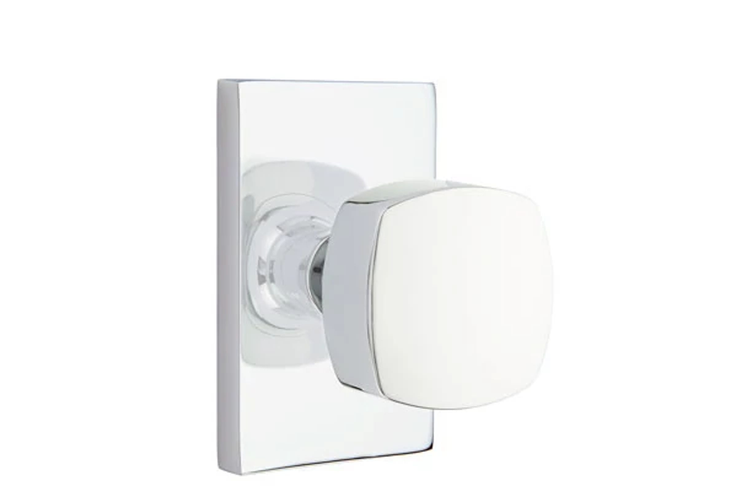 Emtek Concealed Fastener Freestone Knob Set with Modern Rectangular Rosette