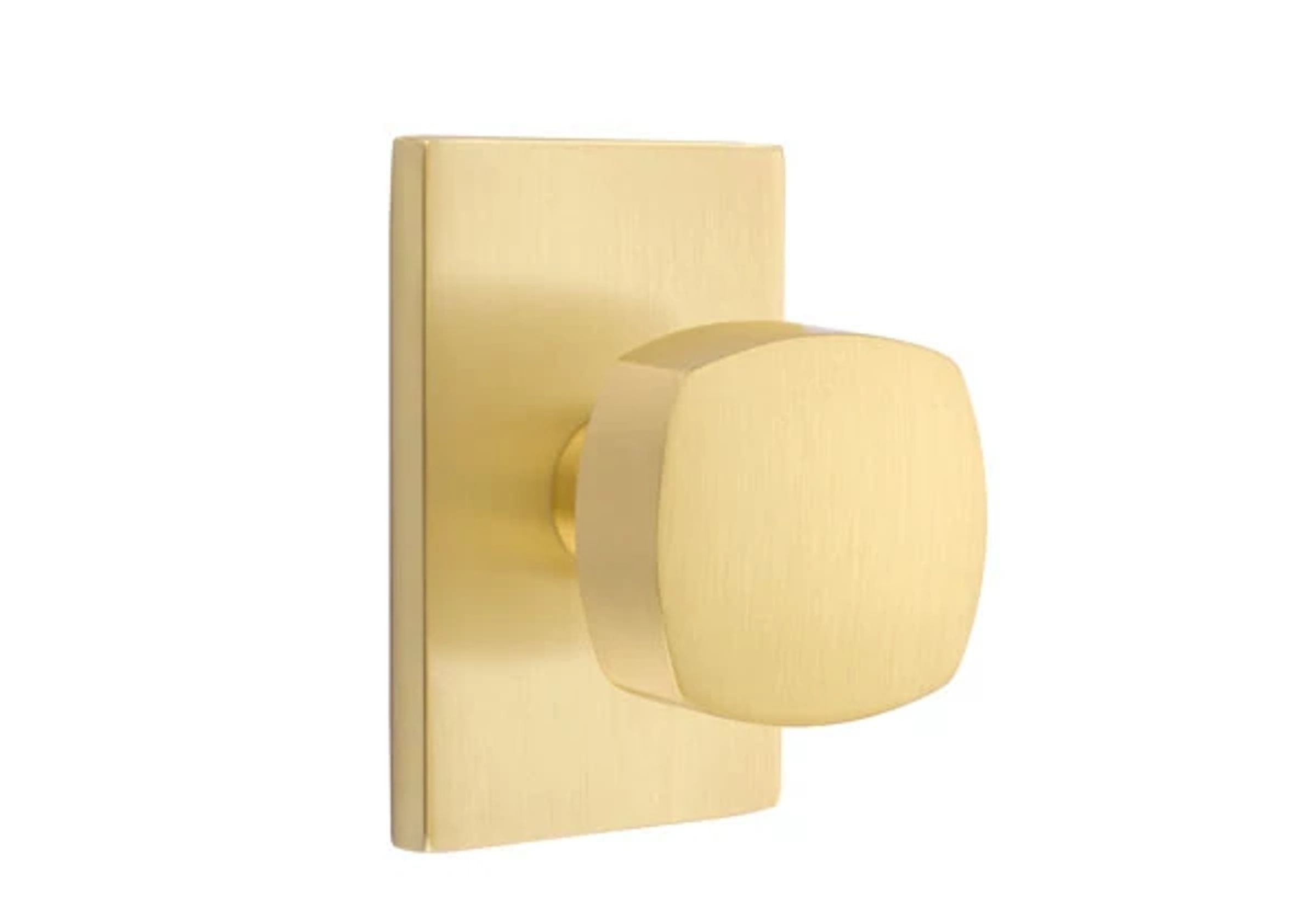 Emtek Concealed Fastener Freestone Knob Set with Modern Rectangular Rosette