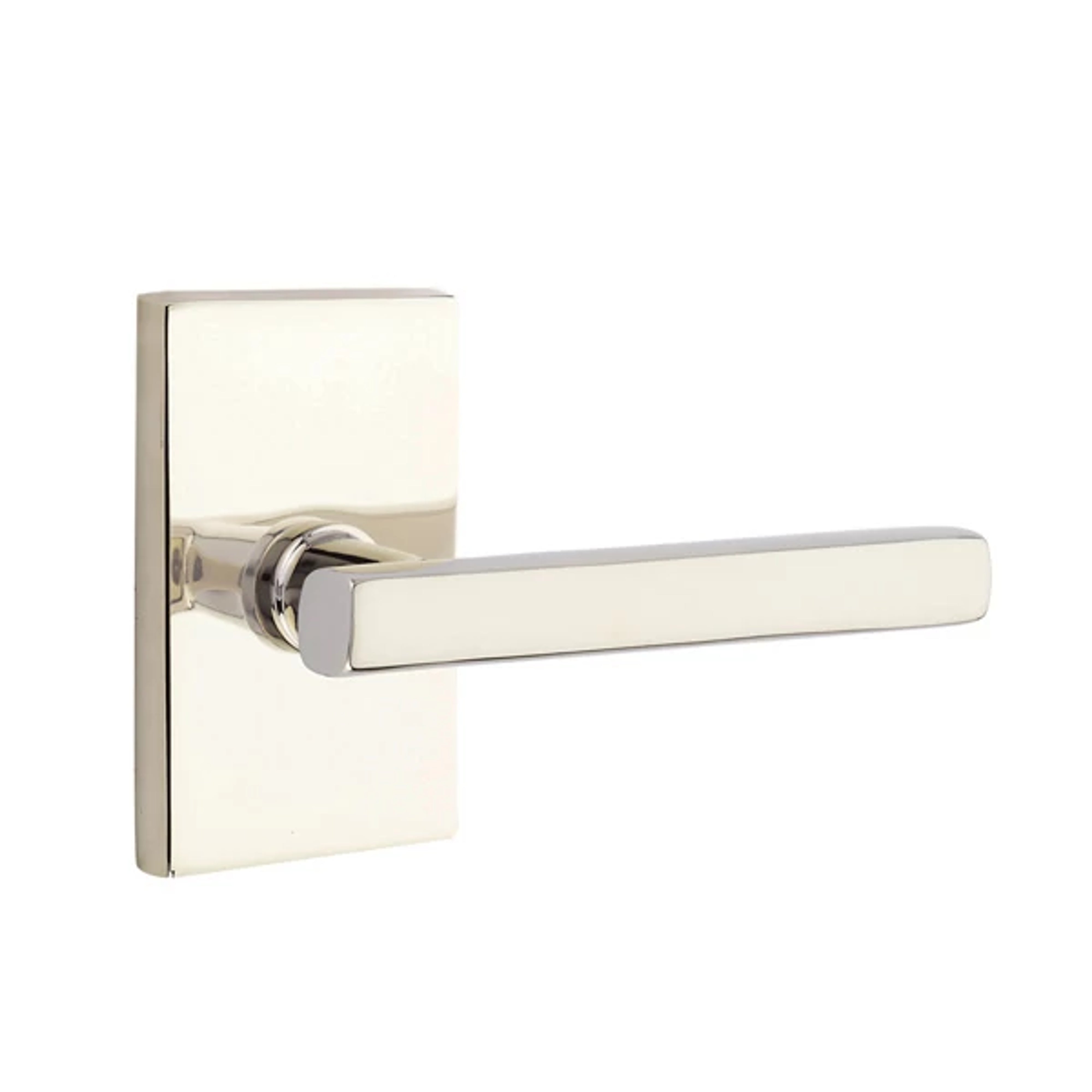 Emtek Concealed Fastener Freestone Lever Set with Modern Rectangular Rosette