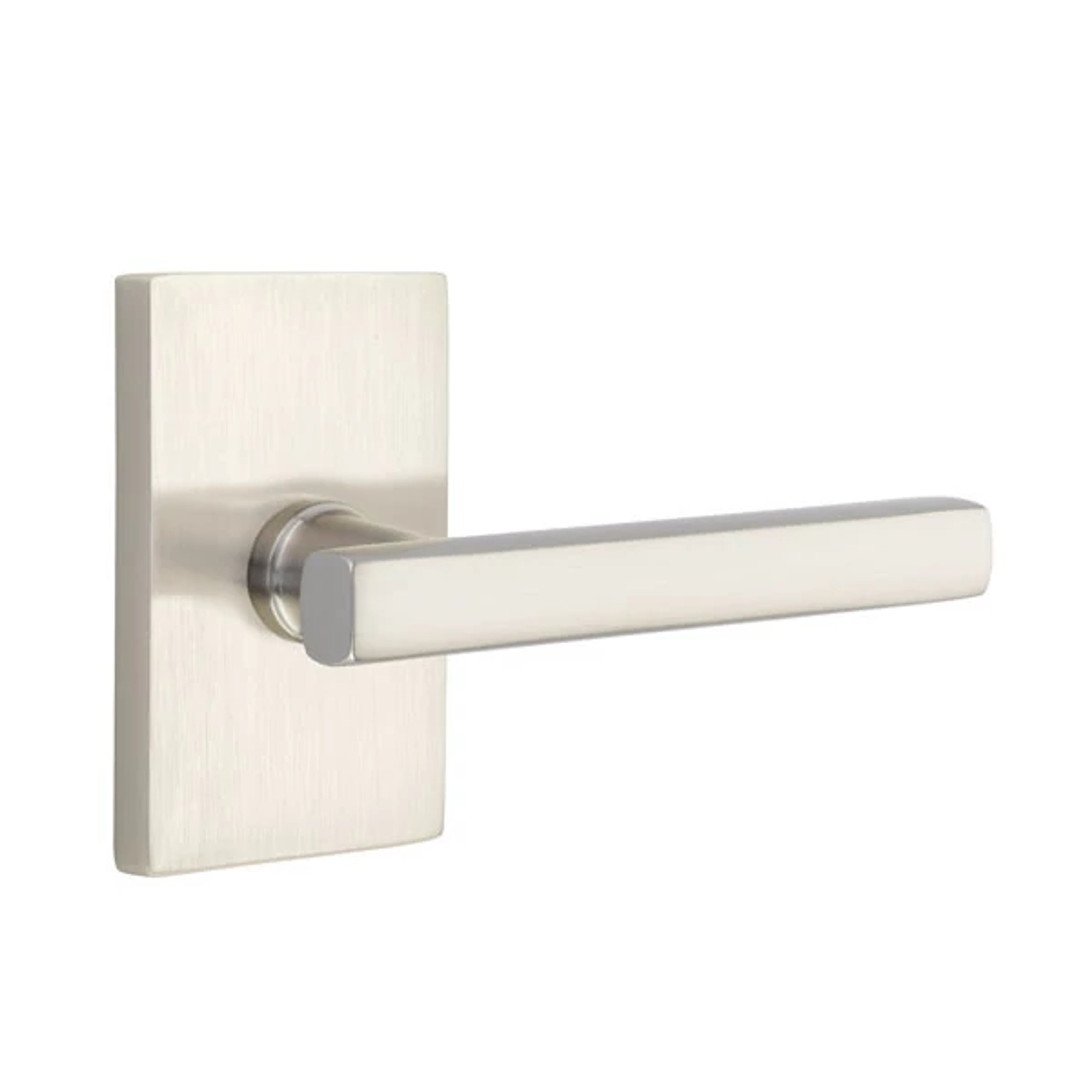 Emtek Concealed Fastener Freestone Lever Set with Modern Rectangular Rosette