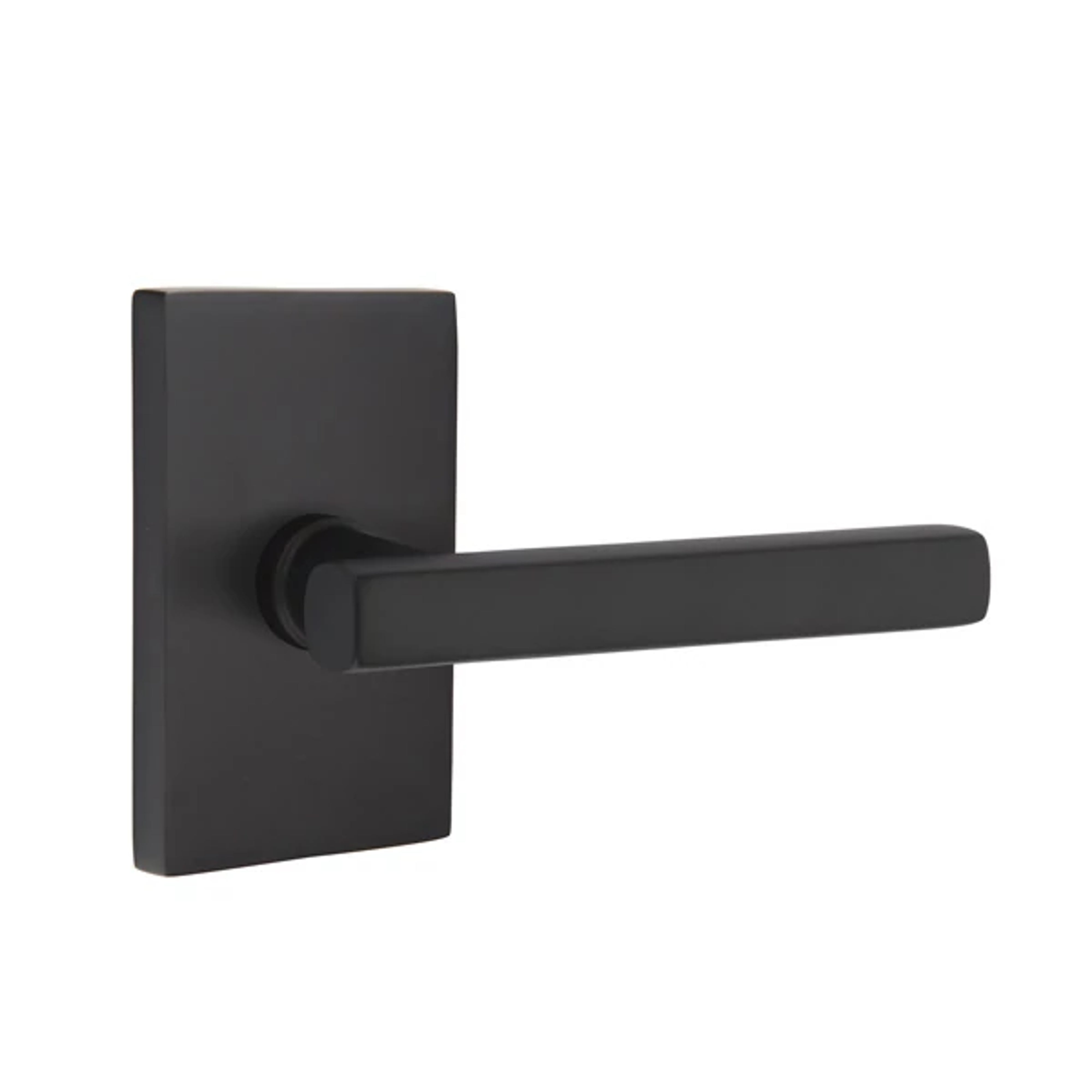 Emtek Concealed Fastener Freestone Lever Set with Modern Rectangular Rosette