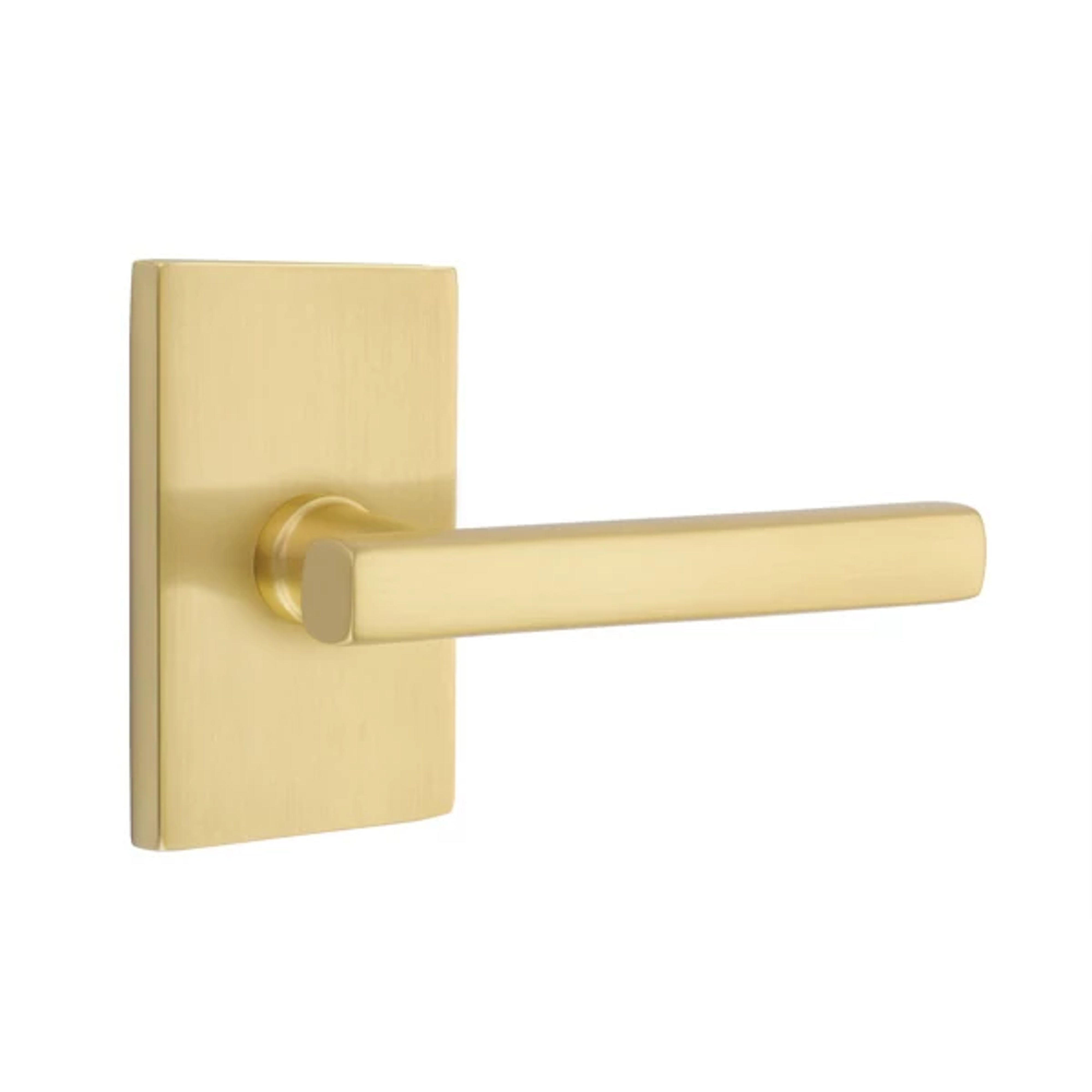 Emtek Freestone Lever Set with Modern Rectangular Rosette