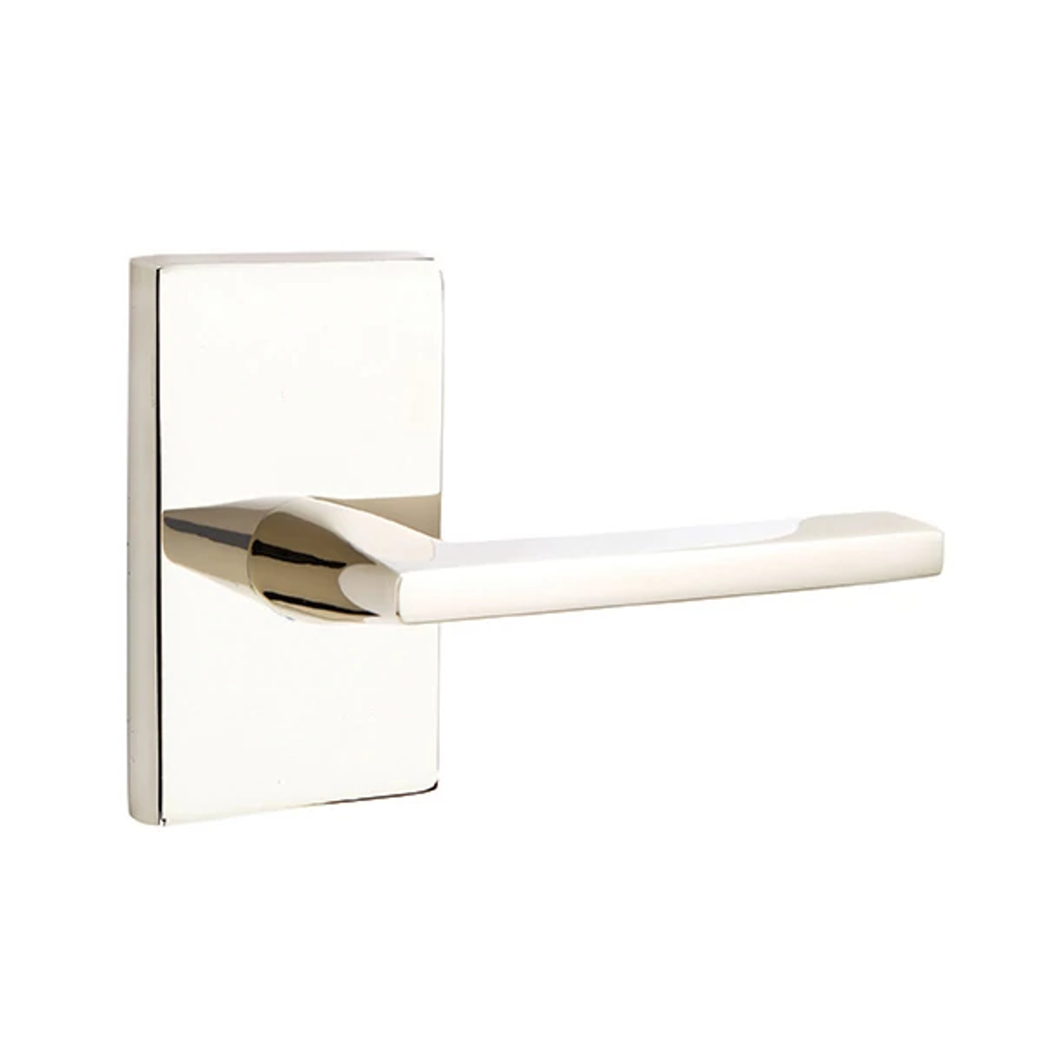 Emtek Concealed Fastener Helios Lever Set with Modern Rectangular Rosette