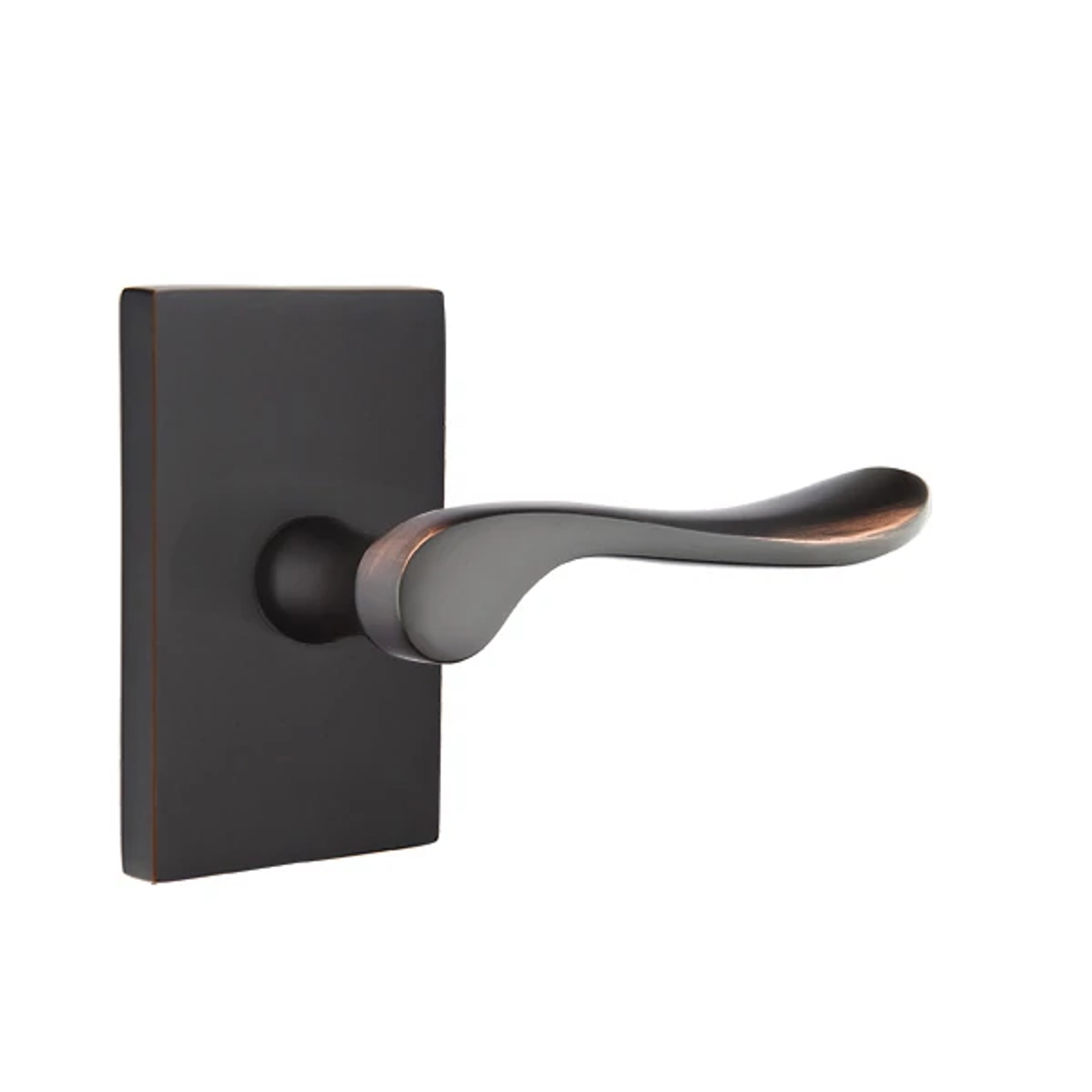 Emtek Concealed Fastener Luzern Lever Set with Modern Rectangular Rosette