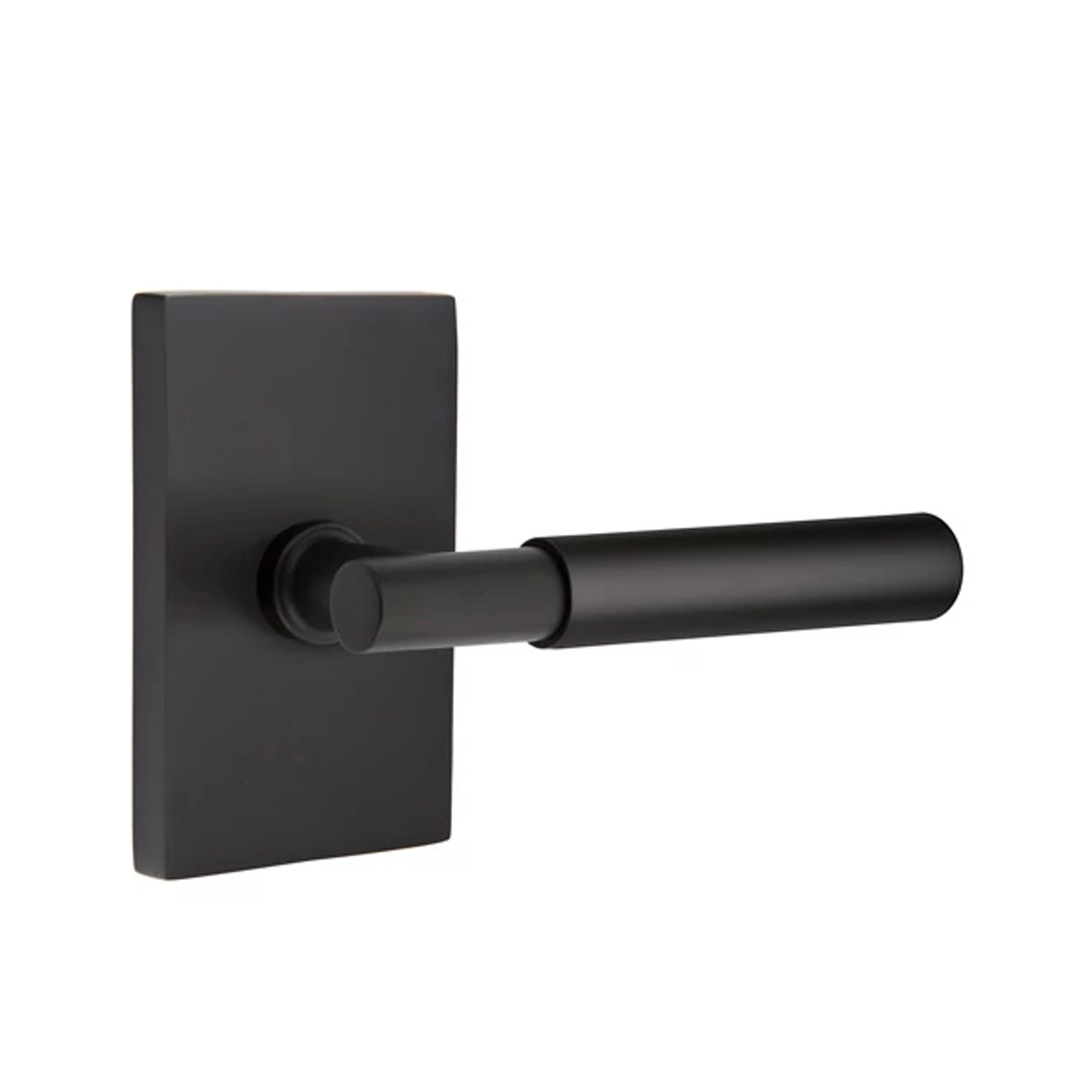 Emtek Concealed Fastener Myles Lever Set with Modern Rectangular Rosette