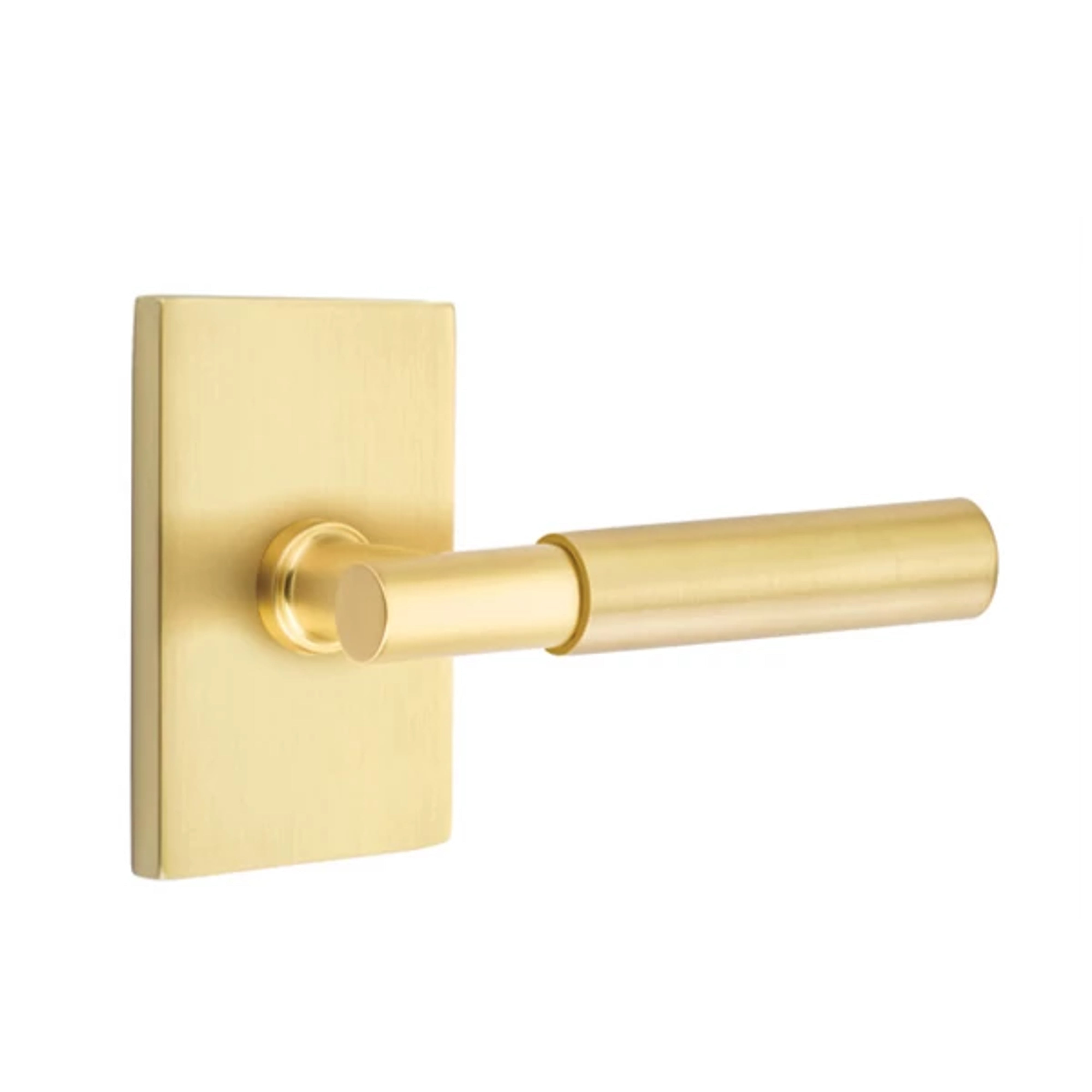 Emtek Concealed Fastener Myles Lever Set with Modern Rectangular Rosette