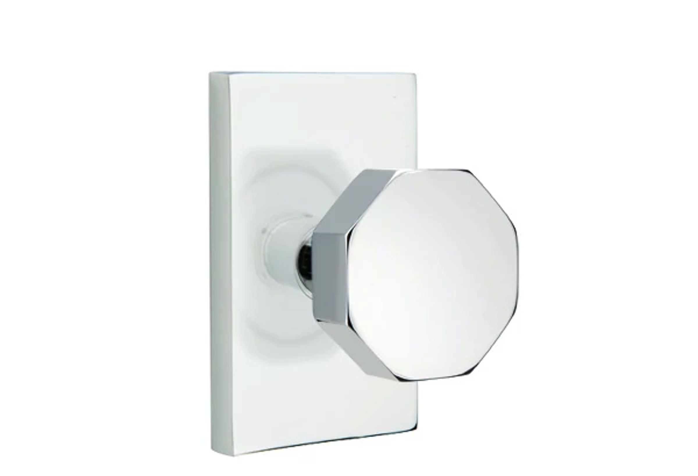 Emtek Octagon Knob Set with Modern Rectangular Rosette