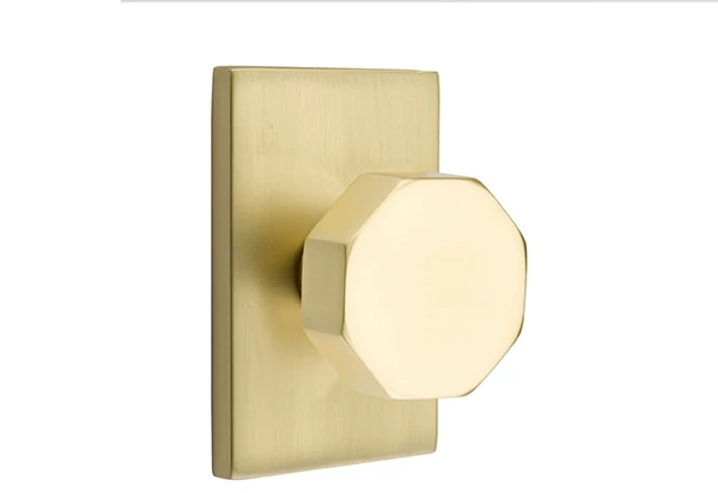 Emtek Octagon Knob Set with Modern Rectangular Rosette