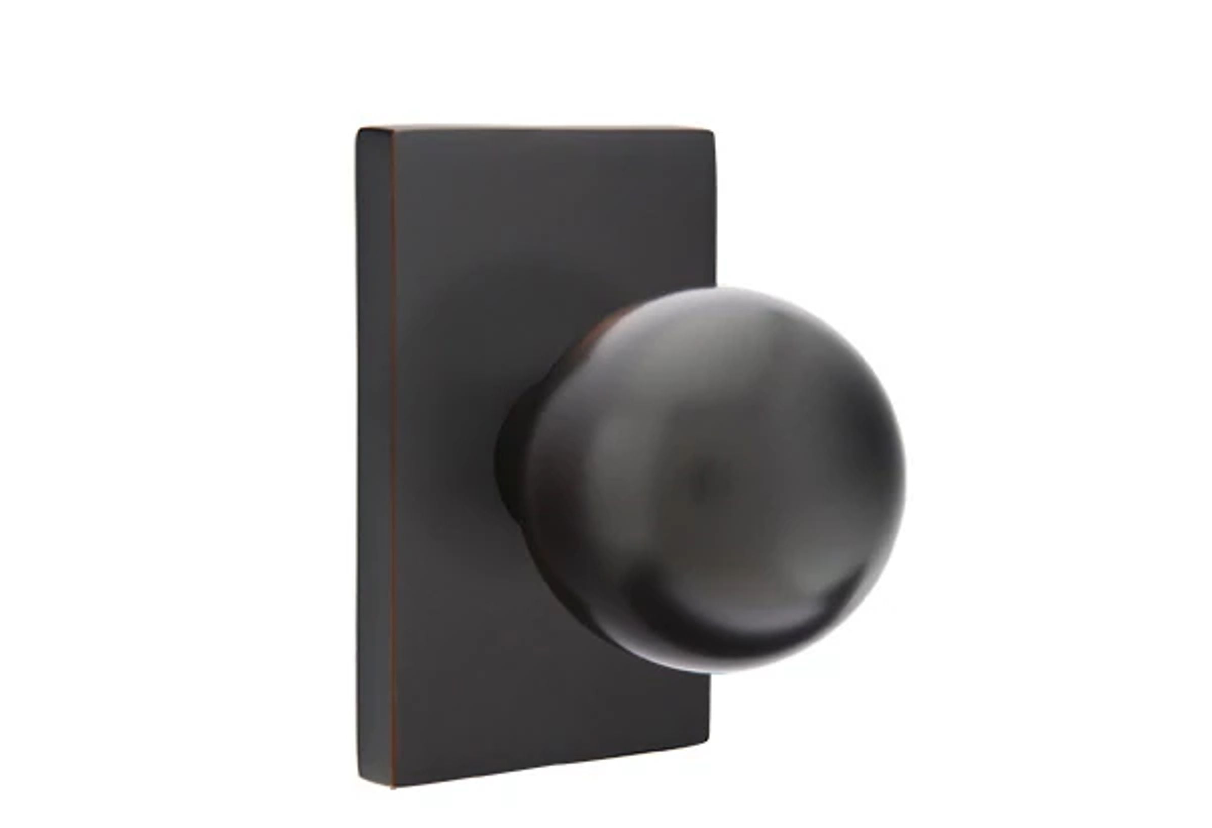 Emtek Orb Knob Set with Modern Rectangular Rosette