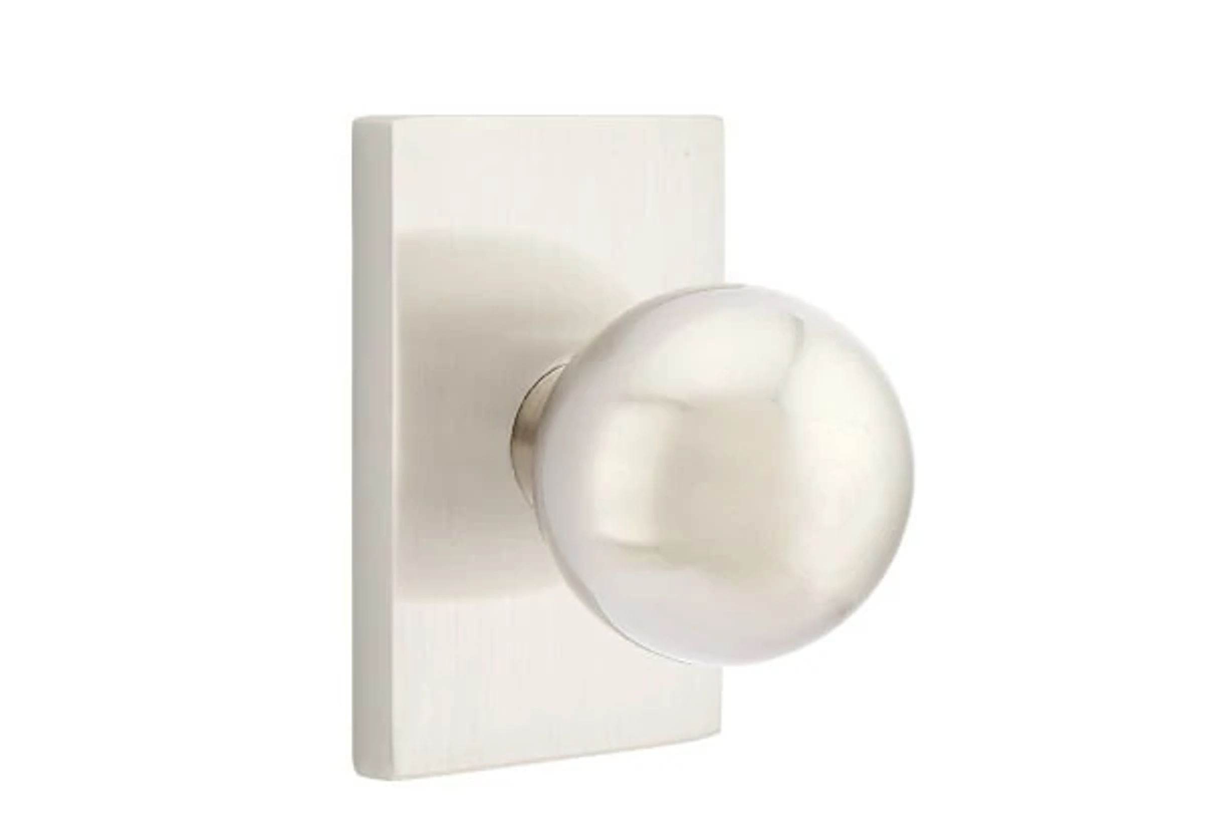 Emtek Concealed Fastener Orb Knob Set with Modern Rectangular Rosette