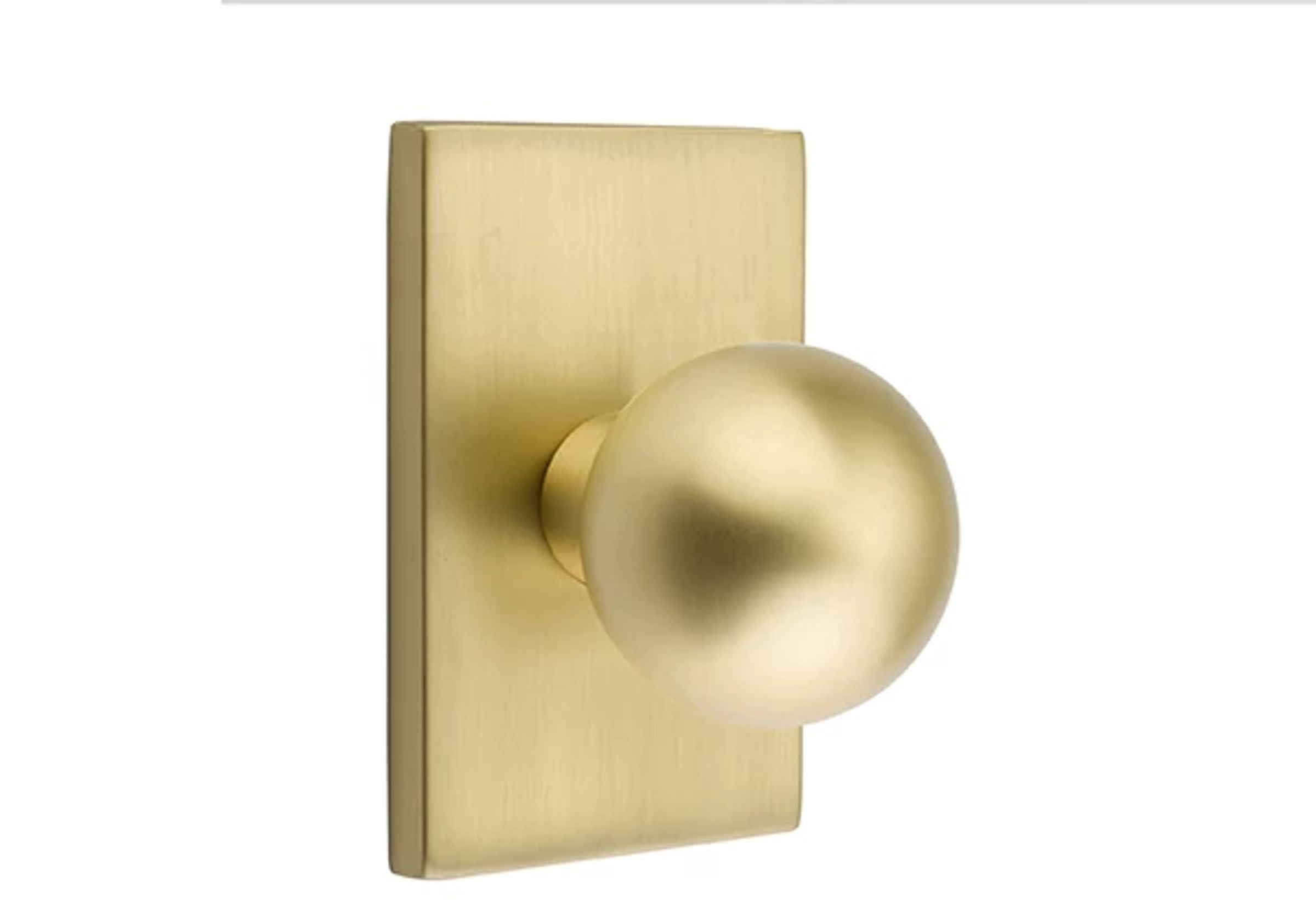 Emtek Orb Knob Set with Modern Rectangular Rosette
