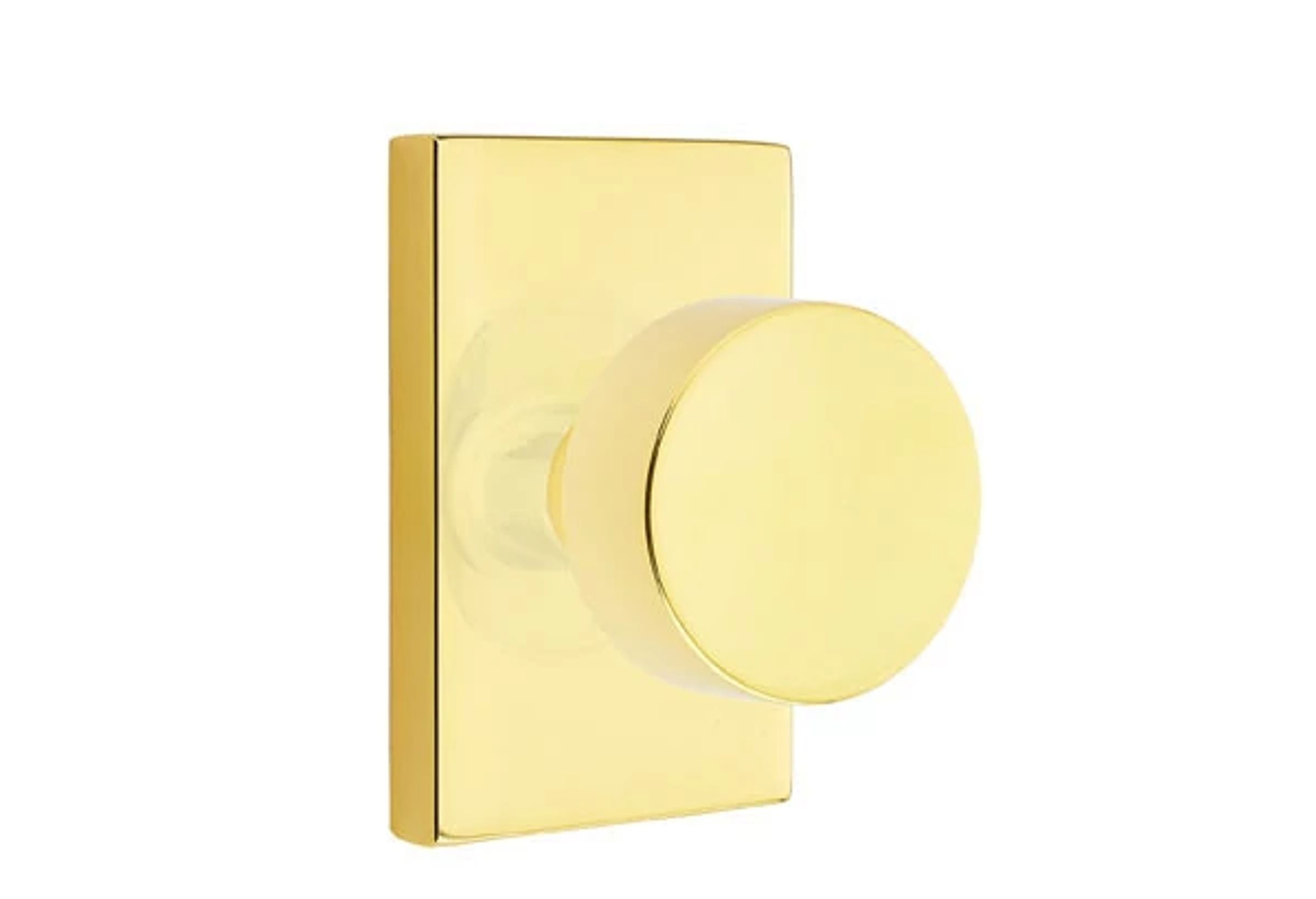 Emtek Concealed Fastener Round Knob Set with Modern Rectangular Rosette