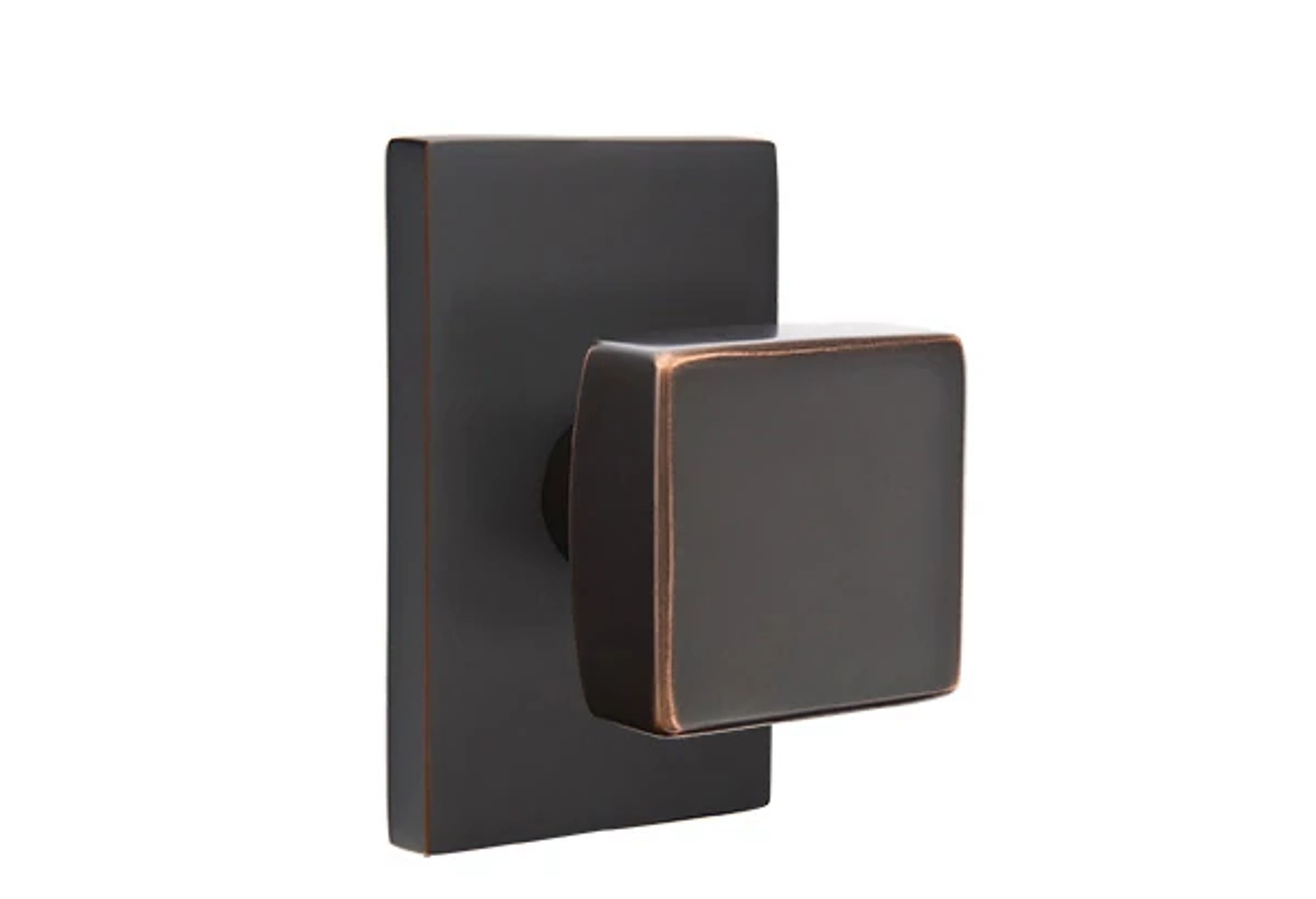 Emtek Square Knob Set with Modern Rectangular Rosette