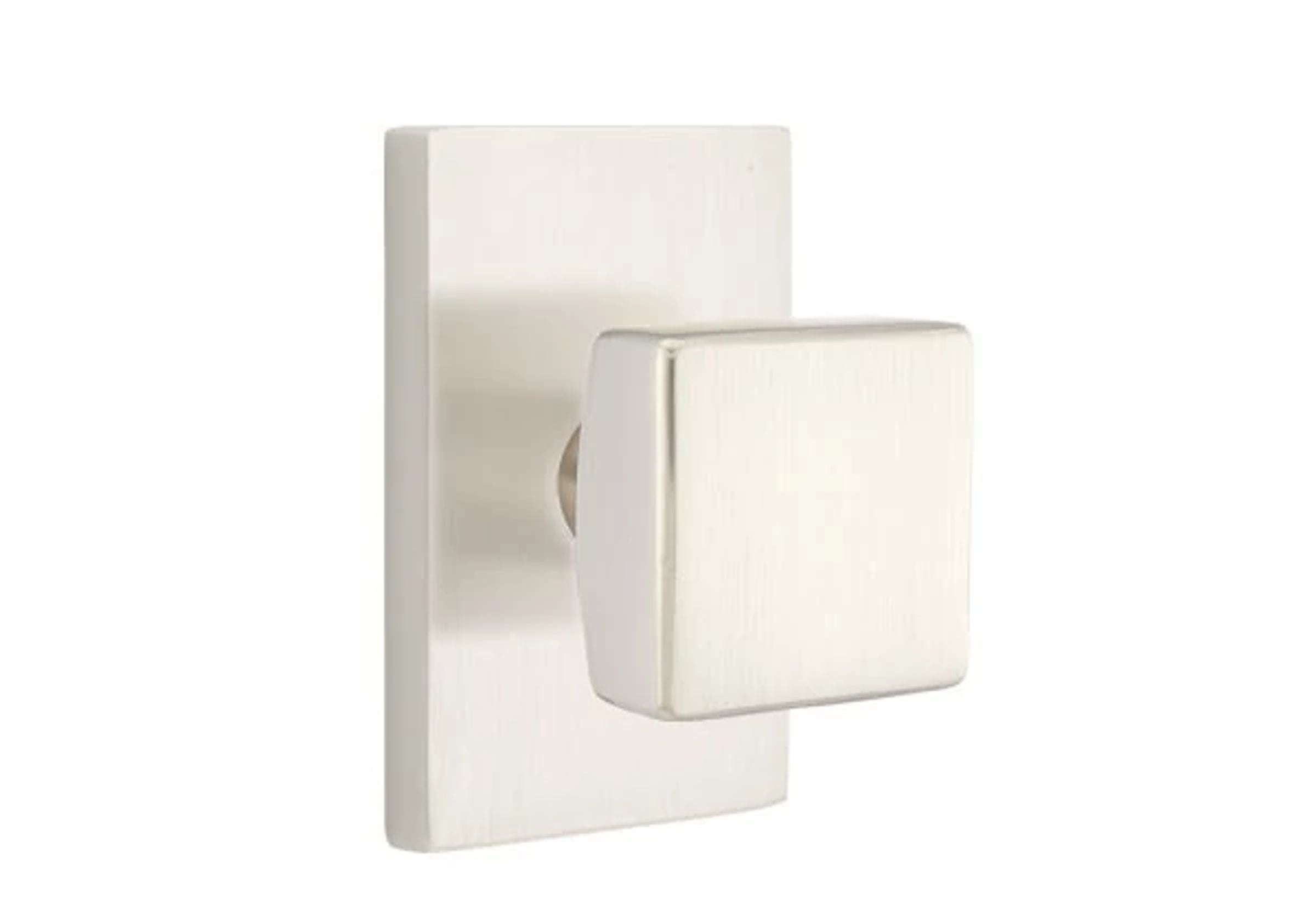 Emtek Square Knob Set with Modern Rectangular Rosette