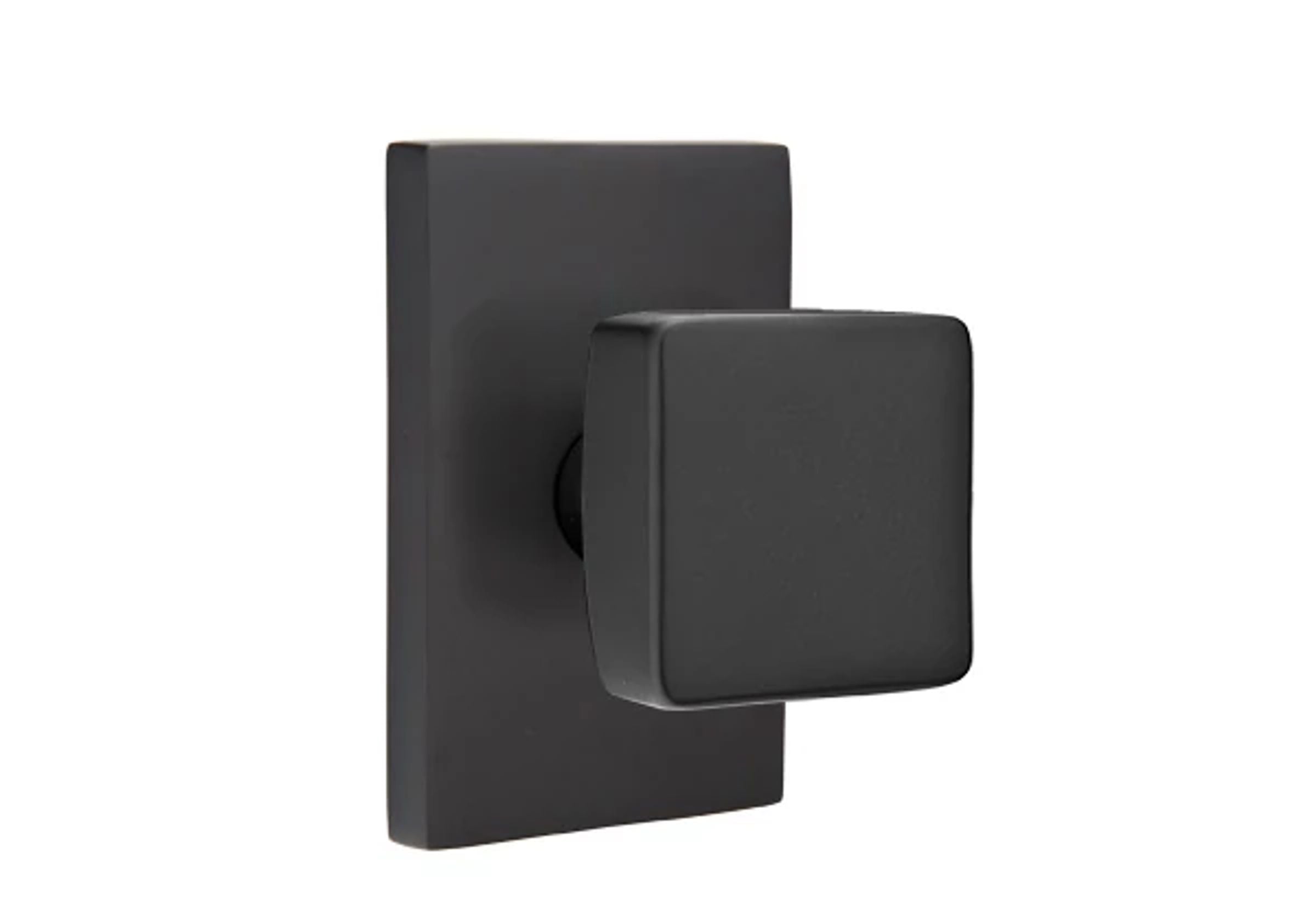 Emtek Concealed Fastener Square Knob Set with Modern Rectangular Rosette