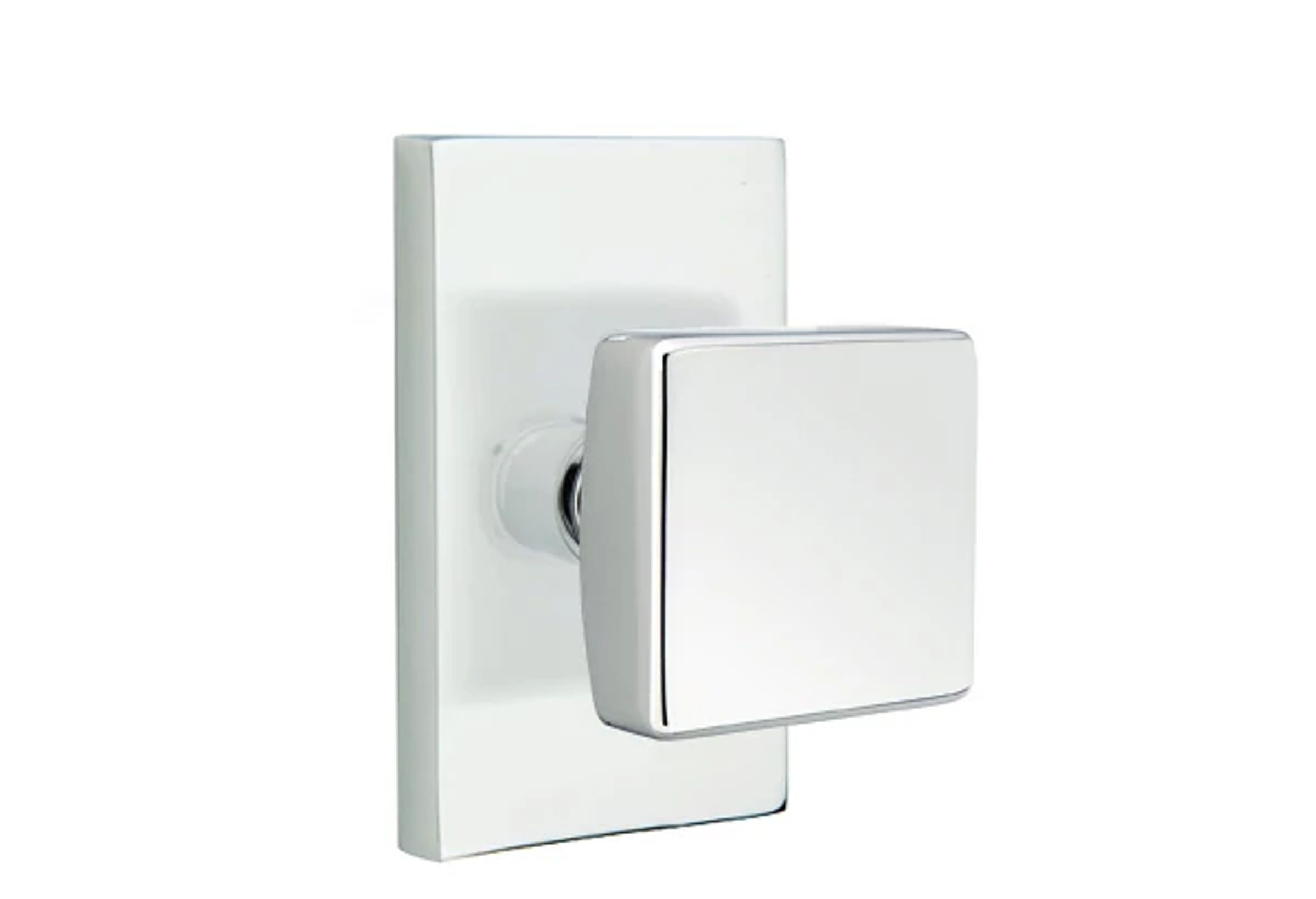 Emtek Square Knob Set with Modern Rectangular Rosette