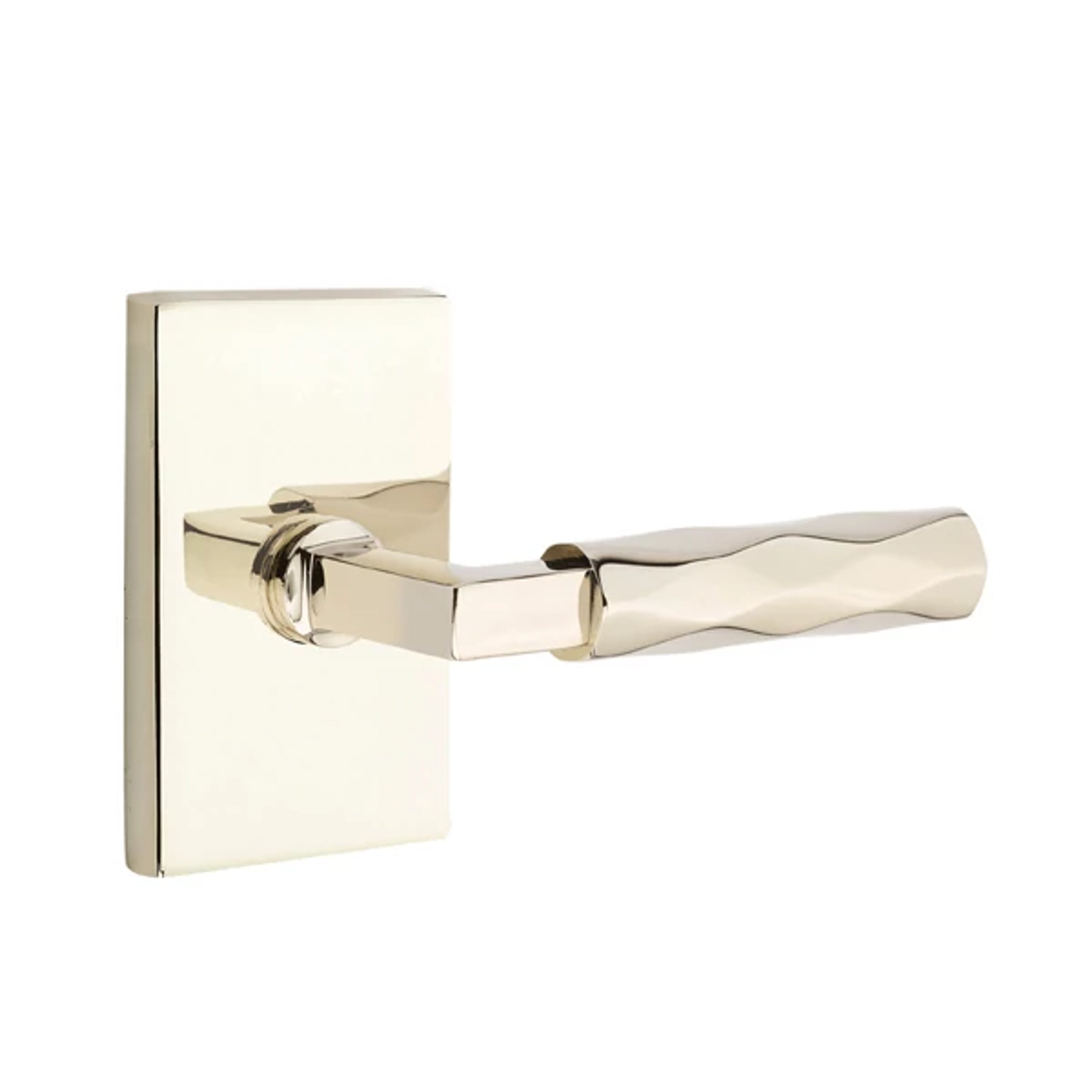 Emtek Select L-Square Tribeca Lever Set with Modern Rectangular Rosette
