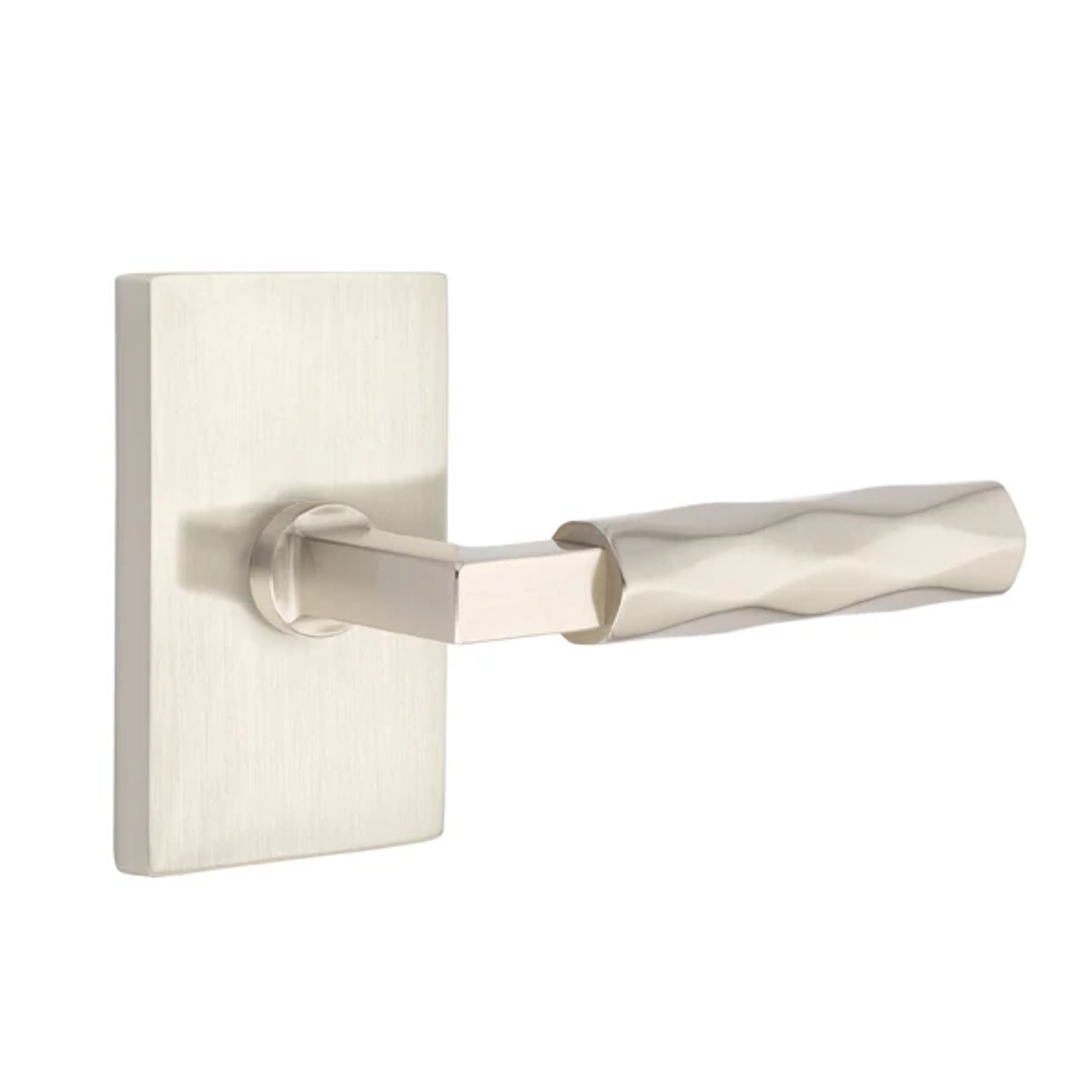 Emtek Select L-Square Tribeca Lever Set with Modern Rectangular Rosette