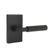 Emtek Select L-Square Hammered Lever Set with Modern Rectangular Rosette