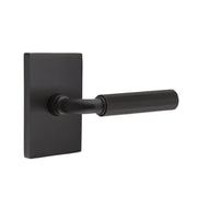 Emtek Select R-Bar Faceted Lever Set with Modern Rectangular Rosette