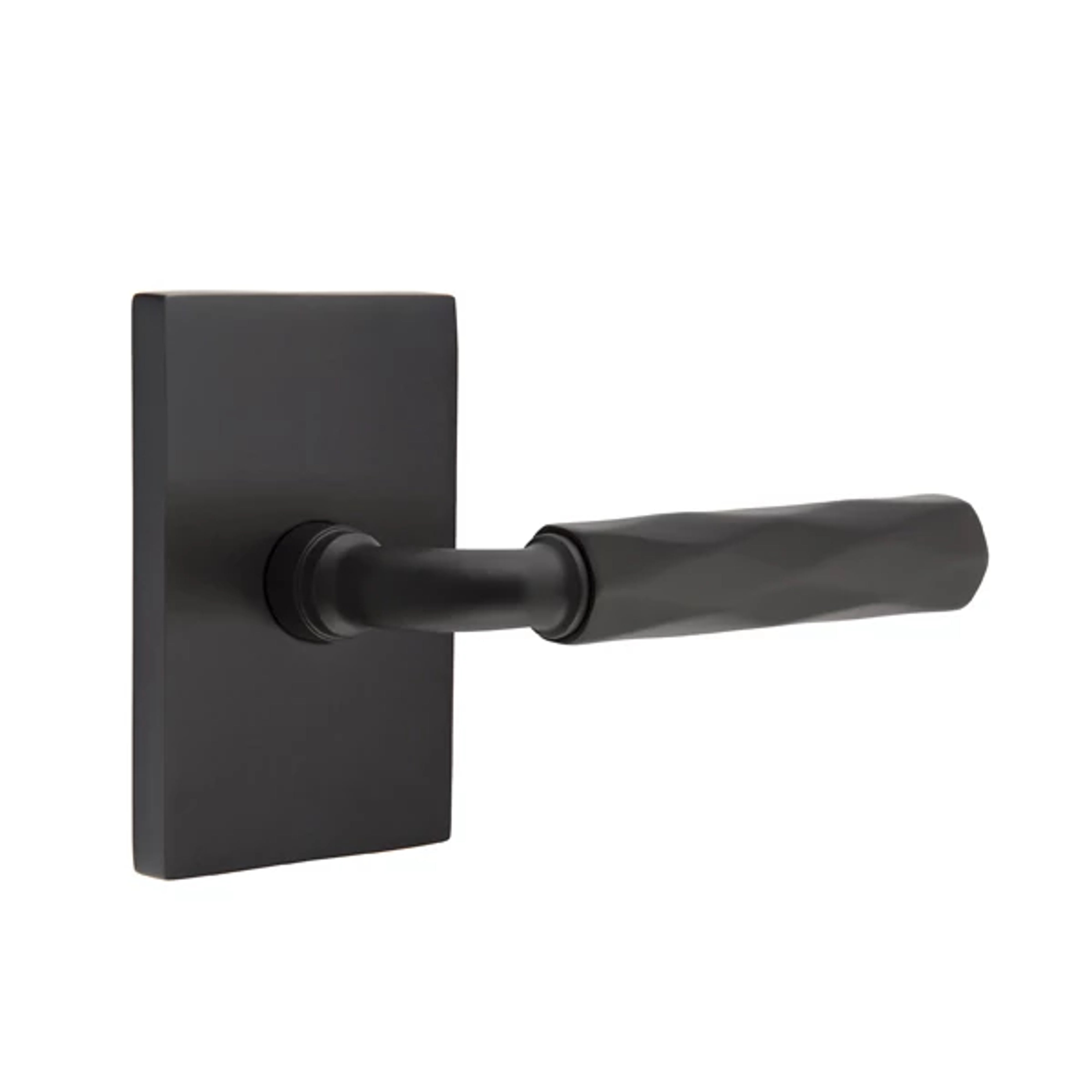 Emtek Select R-Bar Tribeca Lever Set with Modern Rectangular Rosette