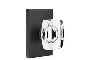 Emtek Concealed Fastener Windsor Glass Knob Set with Modern Rectangular Rosette