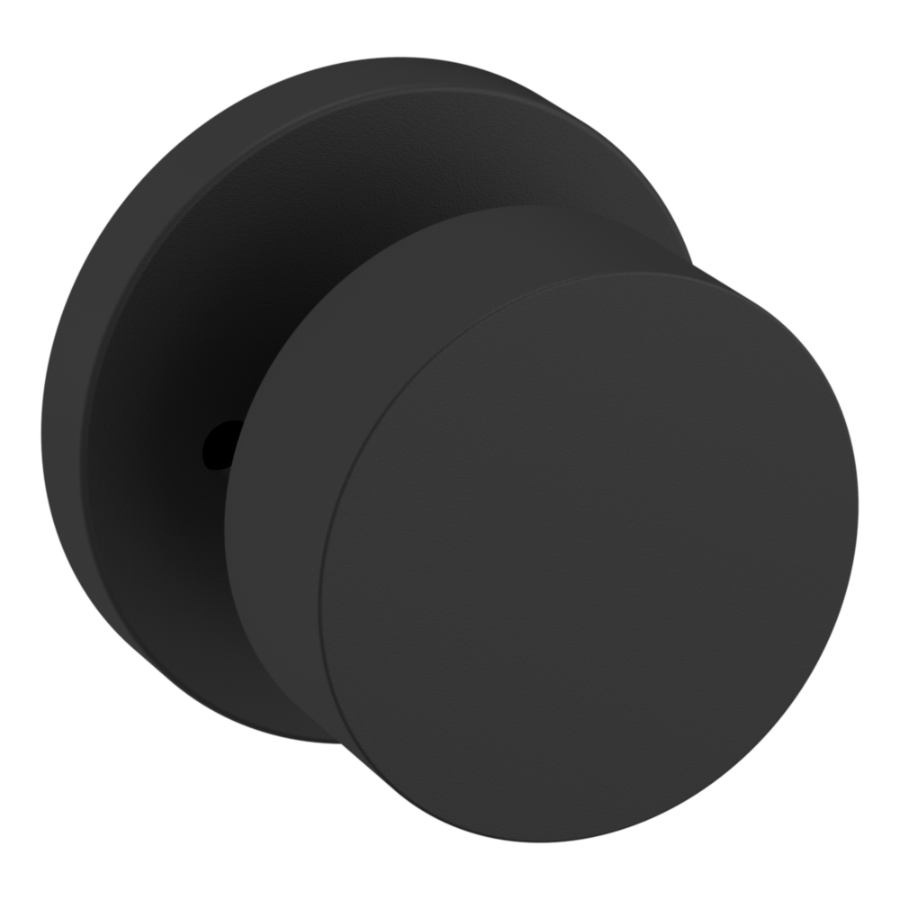 Baldwin 5055 Modern Round Knob Set with 5046 Rose Satin Black / Privacy / Reversible