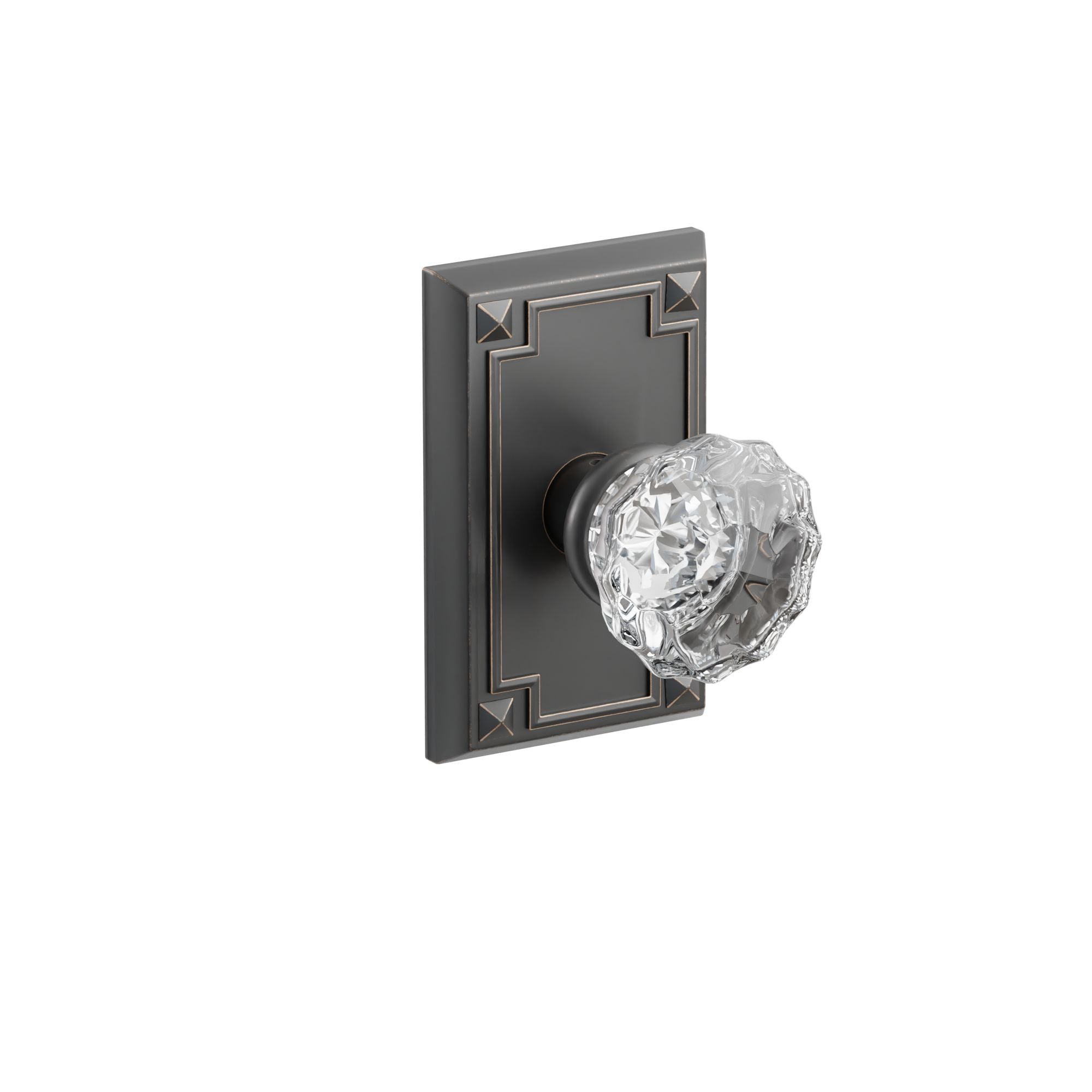 Emtek Concealed Fastener Astoria Glass Knob Set With Arts & Crafts Rosette