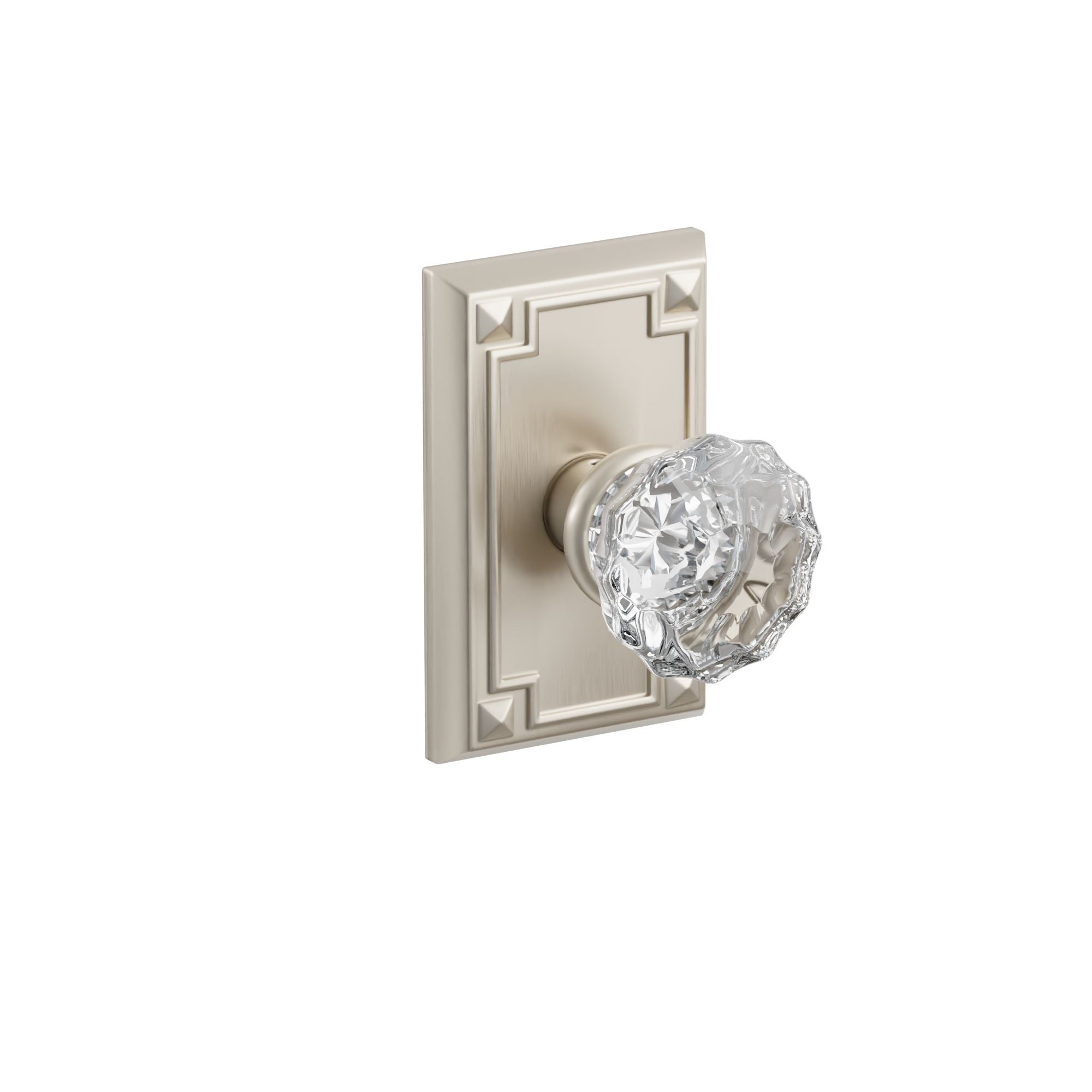 Emtek Concealed Fastener Astoria Glass Knob Set With Arts & Crafts Rosette