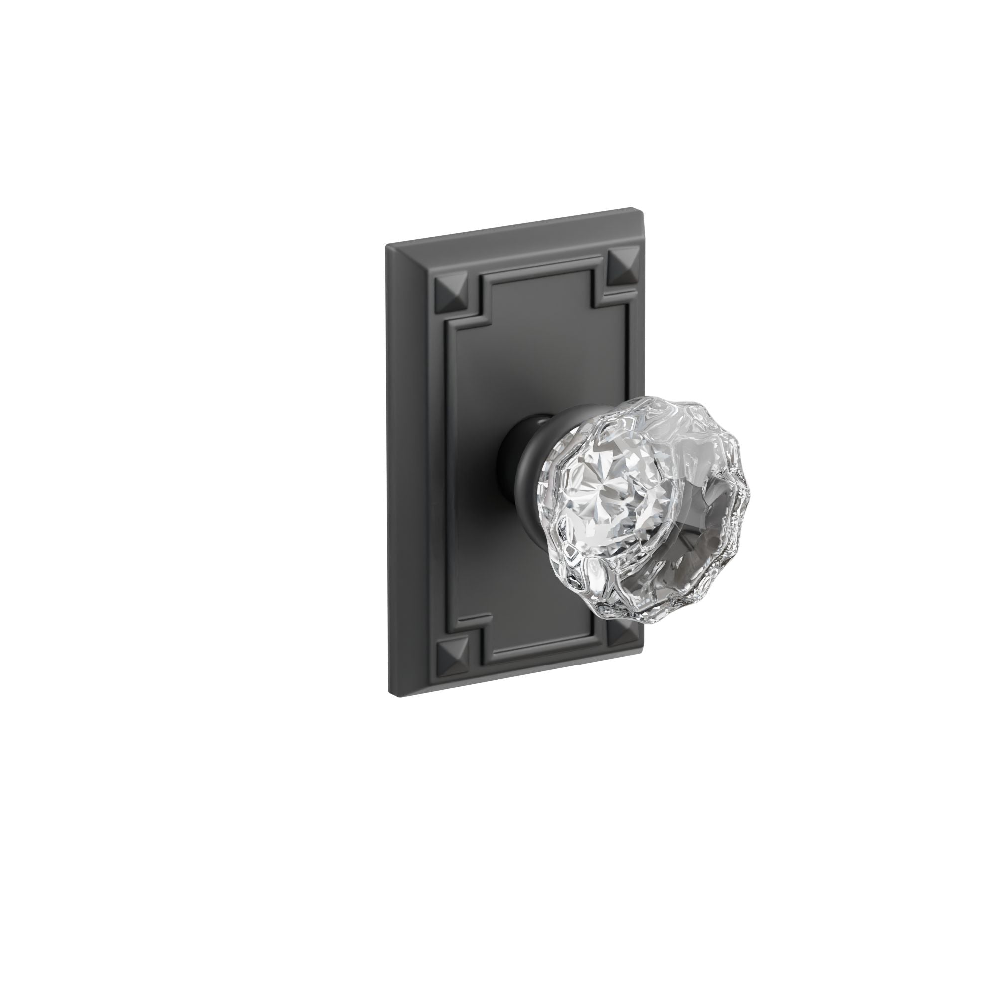 Emtek Concealed Fastener Astoria Glass Knob Set With Arts & Crafts Rosette