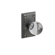 Emtek Bristol Glass Knob Set with Arts & Crafts Rosette