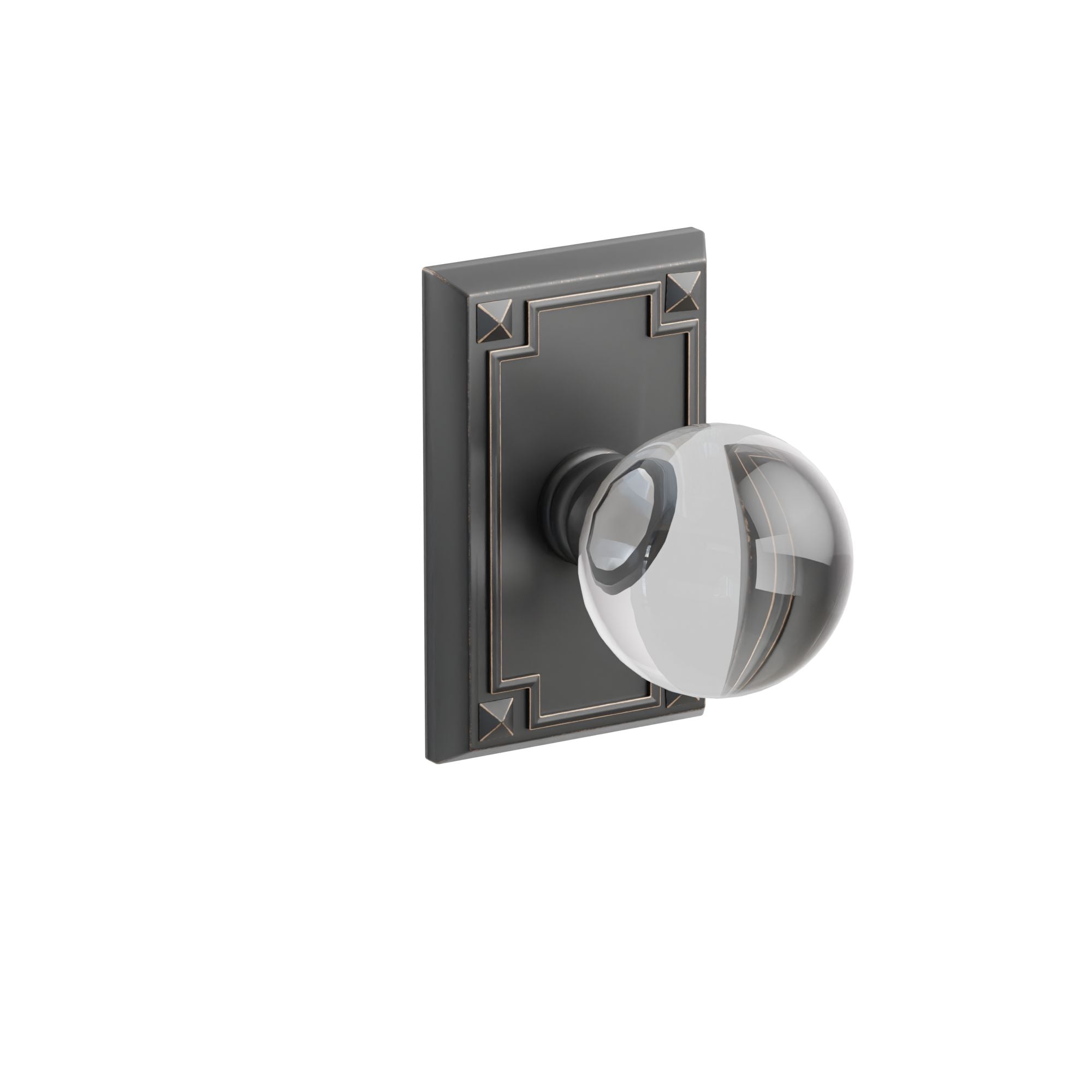 Emtek Concealed Fastener Bristol Glass Knob Set With Arts & Crafts Rosette