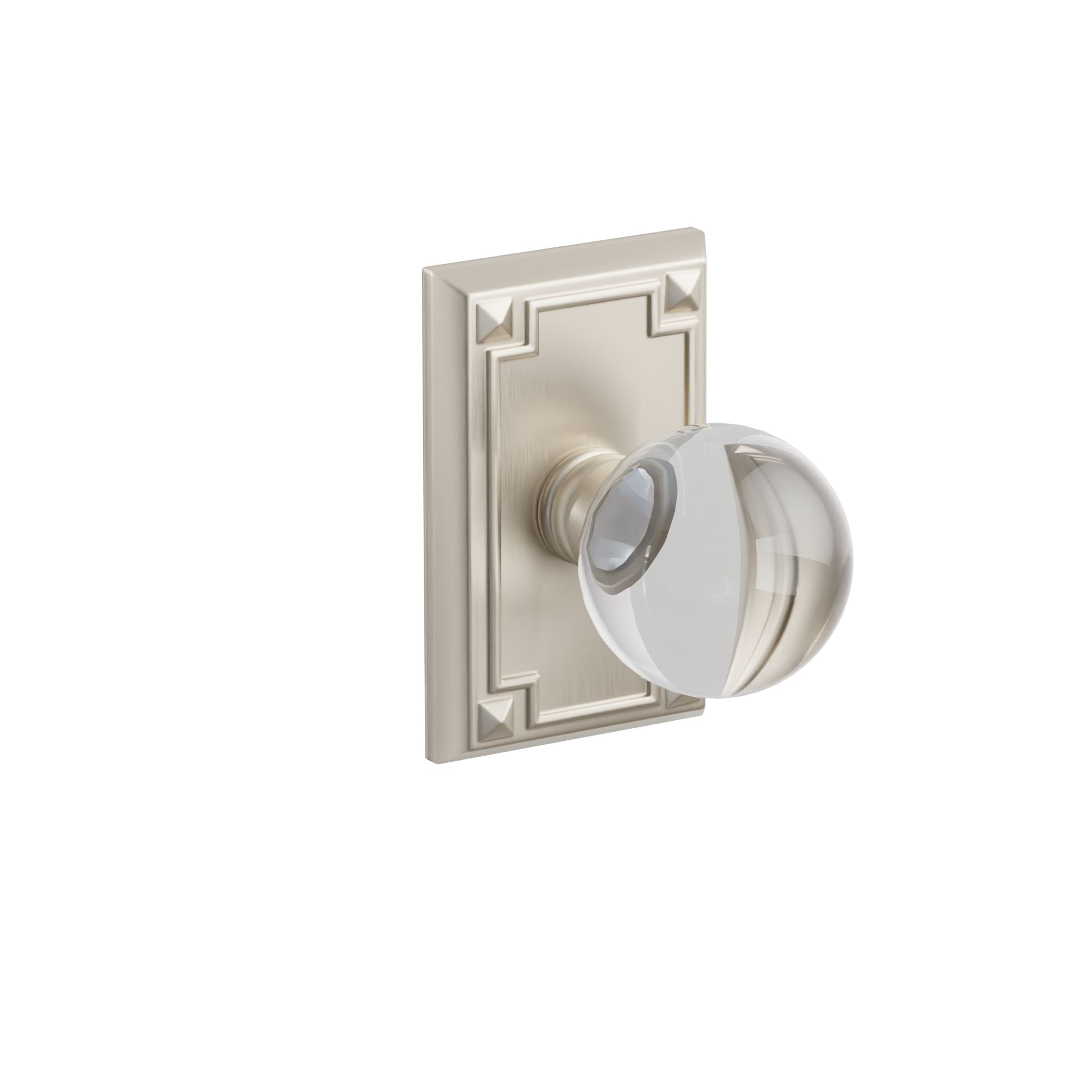 Emtek Concealed Fastener Bristol Glass Knob Set With Arts & Crafts Rosette