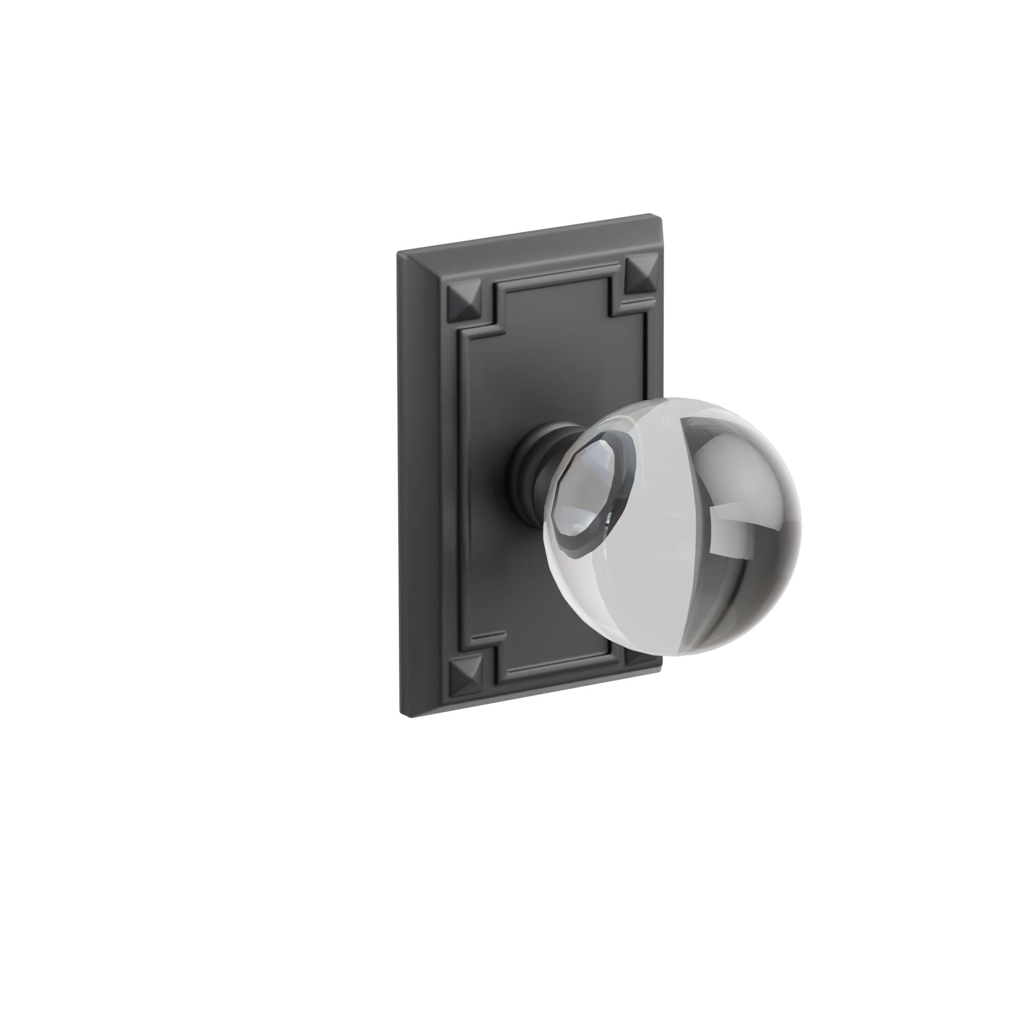 Emtek Bristol Glass Knob Set with Arts & Crafts Rosette