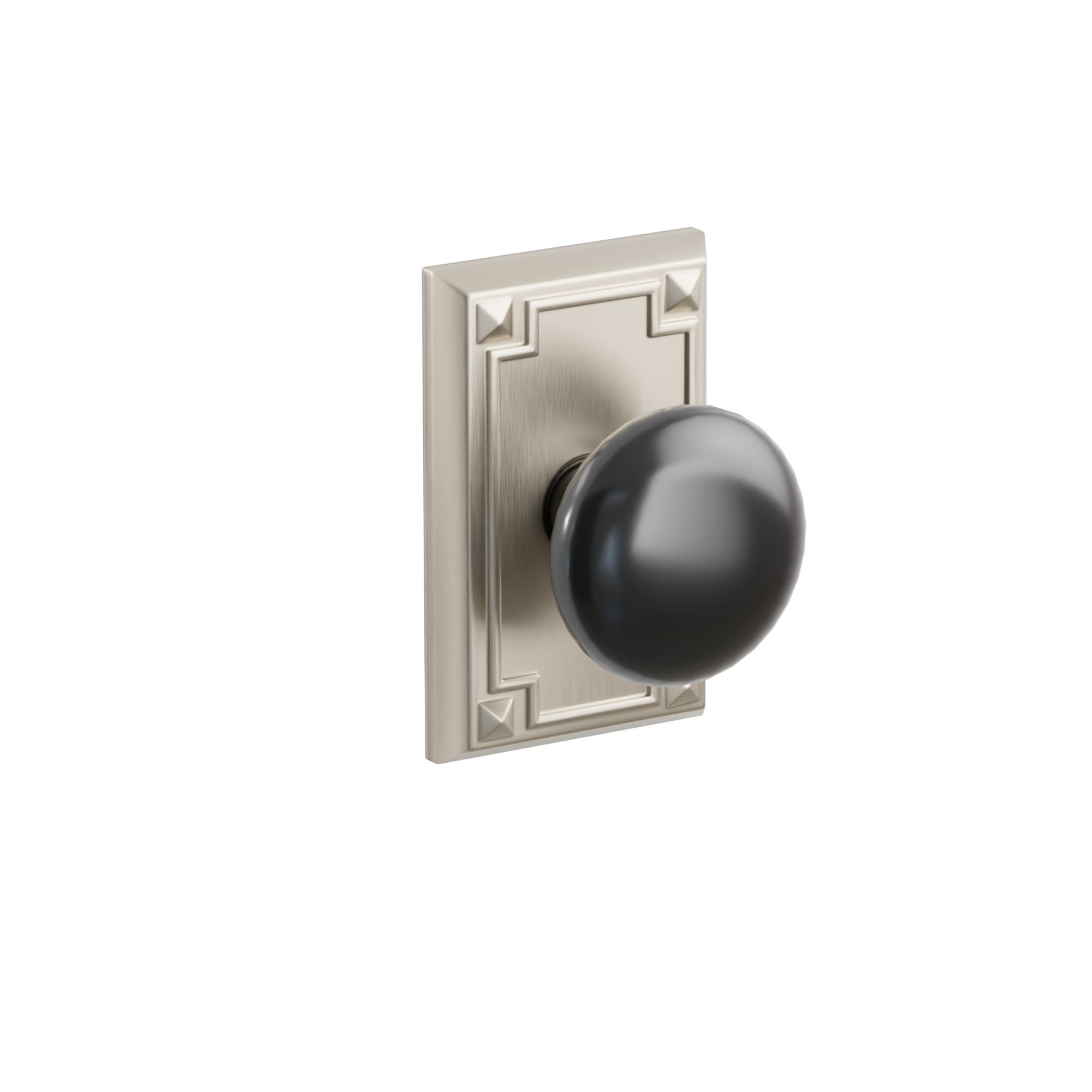 Emtek Concealed Fastener Ebony Porcelain Knob Set With Arts & Crafts Rosette