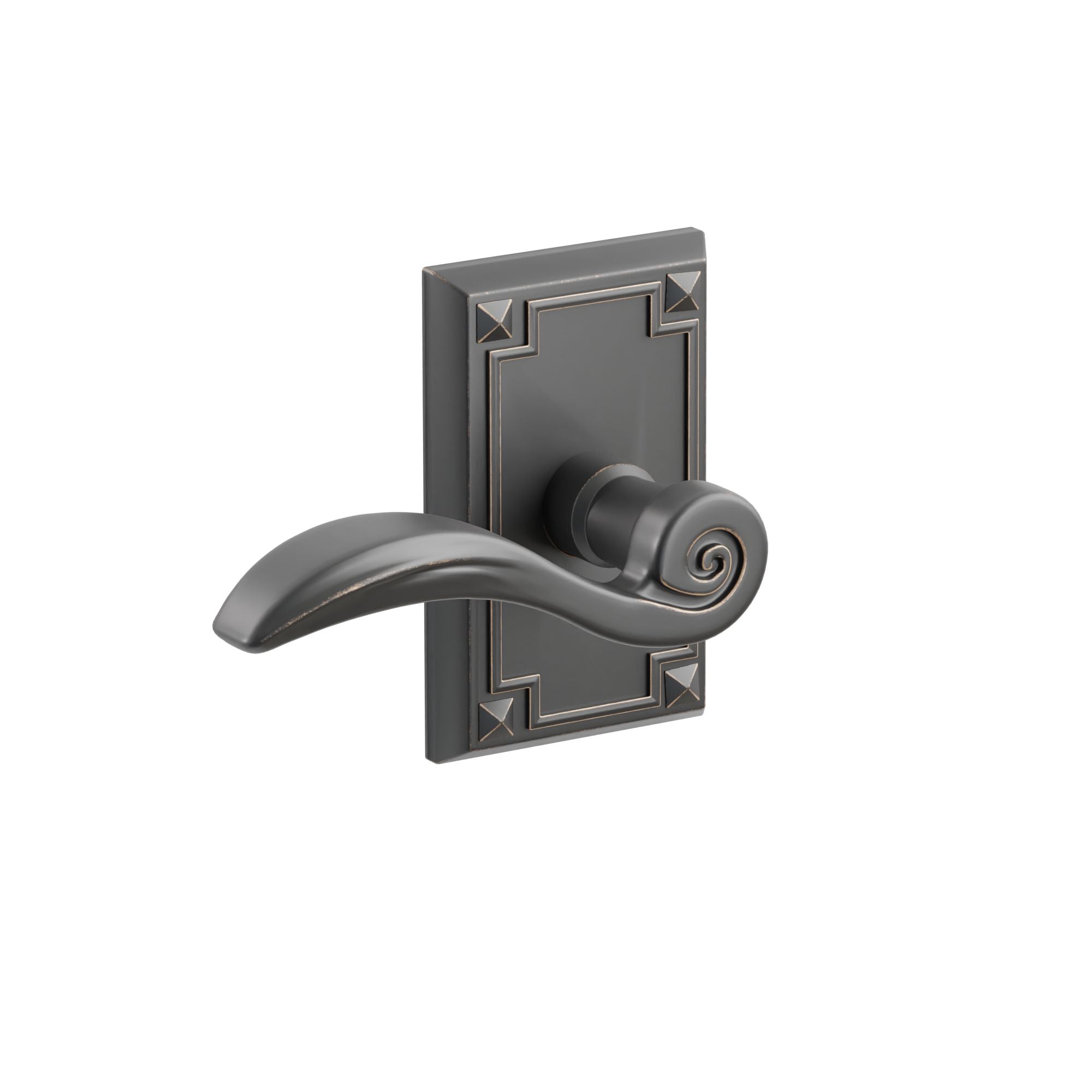 Emtek Concealed Fastener Elan Lever Set With Arts & Crafts Rosette