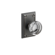 Emtek Georgetown Glass Knob Set with Arts & Crafts Rosette