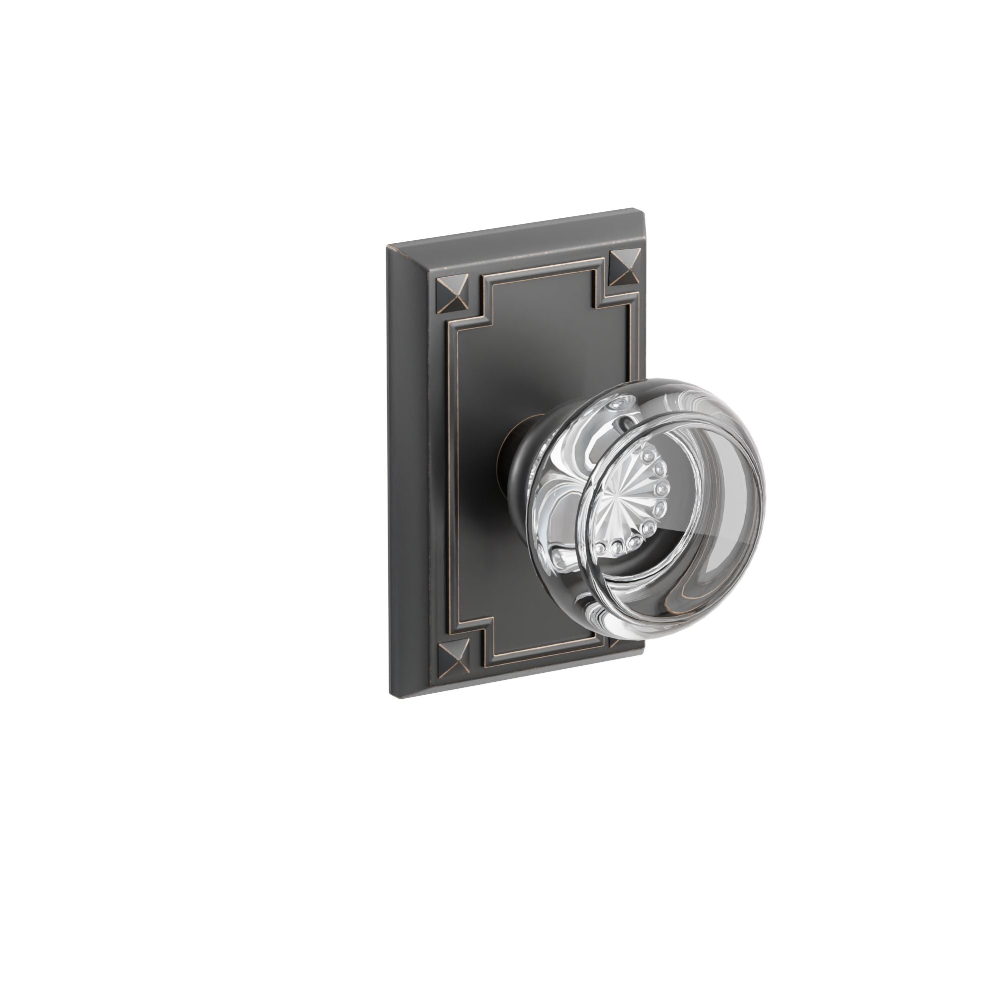 Emtek Concealed Fastener Georgetown Glass Knob Set With Arts & Crafts Rosette