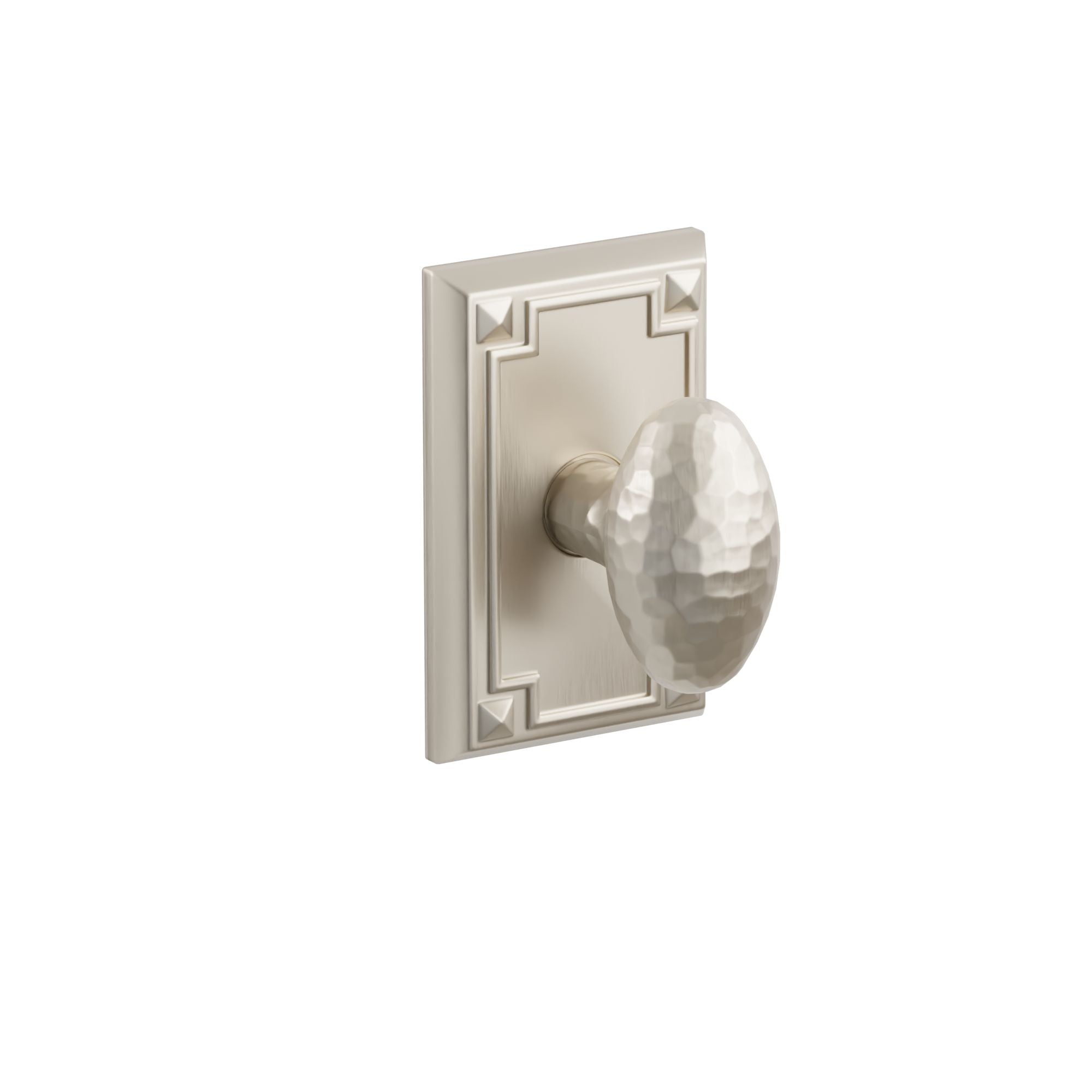 Emtek Concealed Fastener Hammered Egg Knob Set With Arts & Crafts Rosette